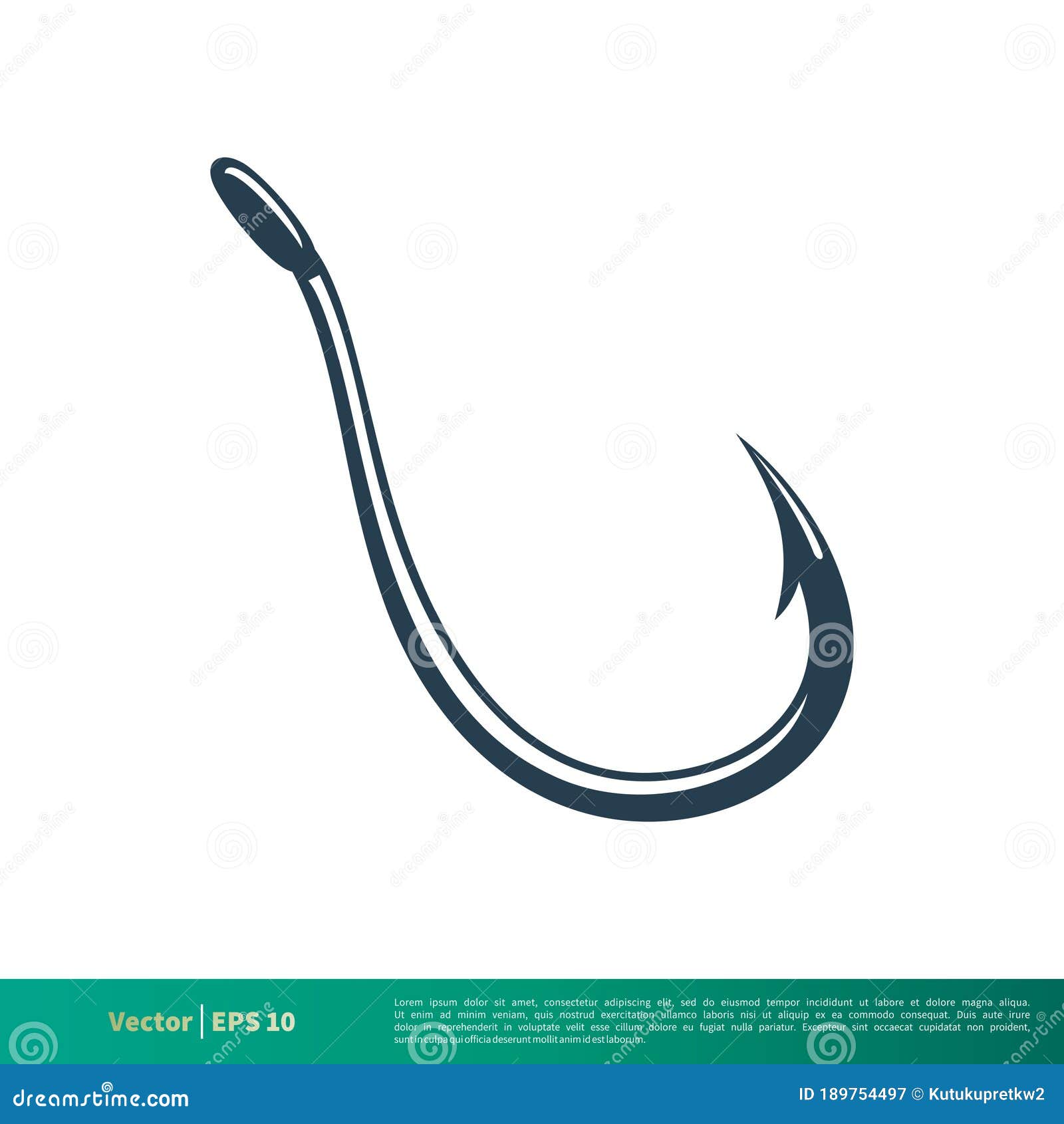 Fishhook, Bait Icon Vector Logo Template Illustration Design