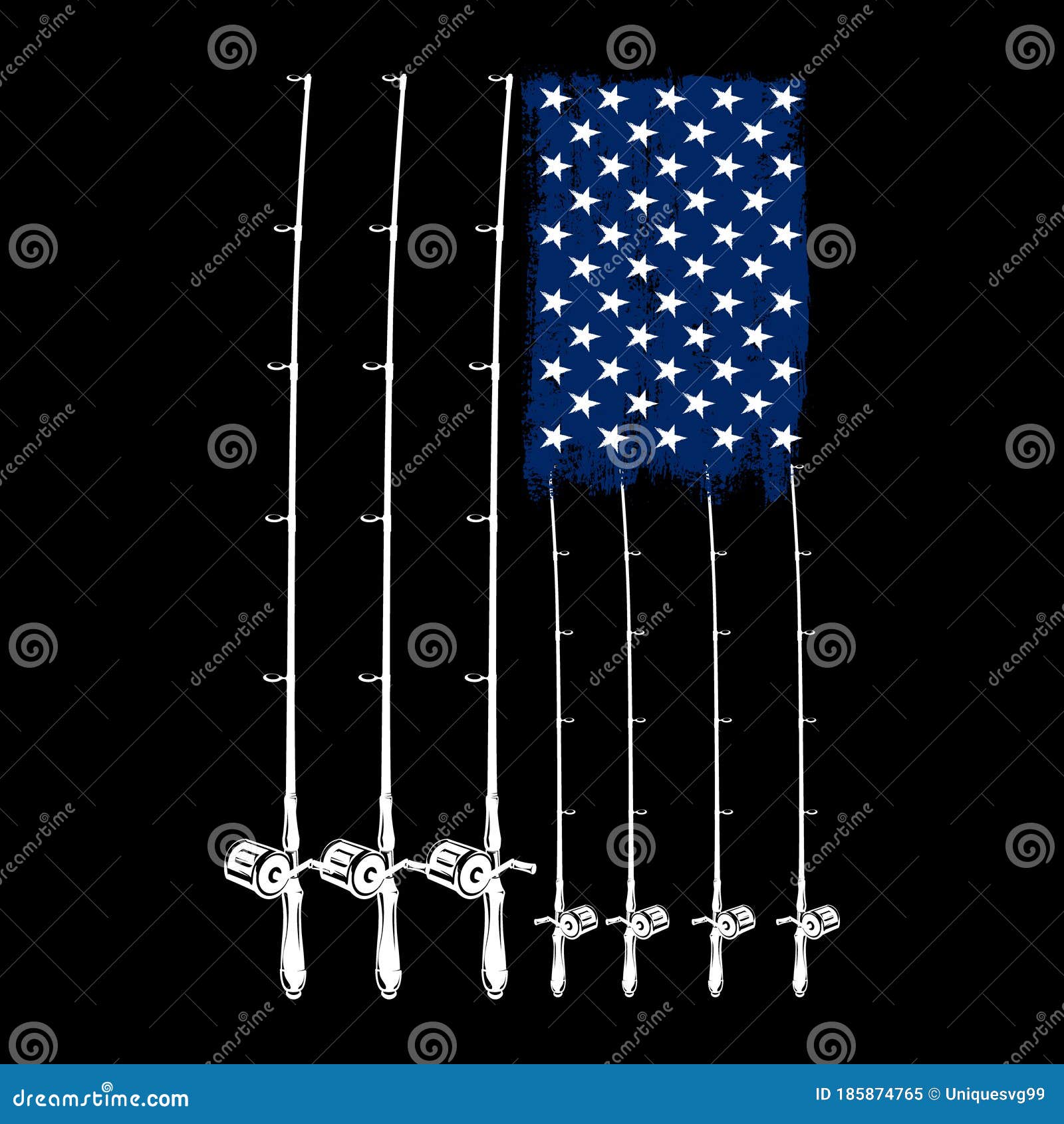 Download Fishing American Flag Vector- Design For T Shirt, Poster ...