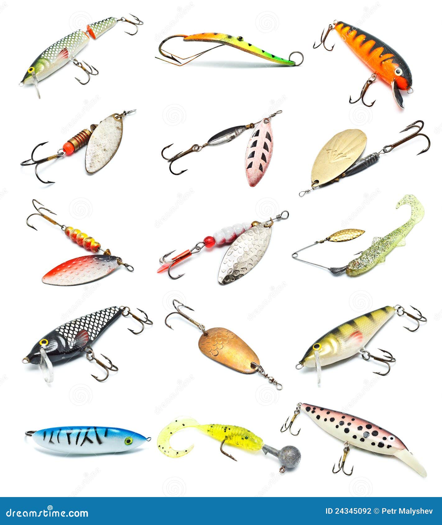 Fishing Baits Collection stock photo. Image of hooks 24345092