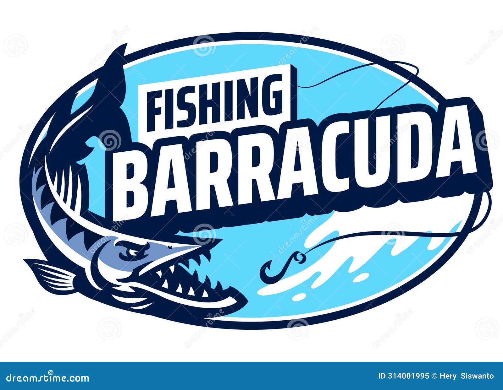 fishing barracuda mascot logo 