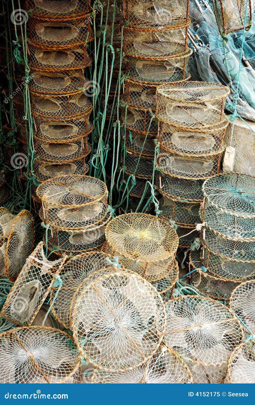 Fishing basket stock image. Image of water, ropes, rope 4152175