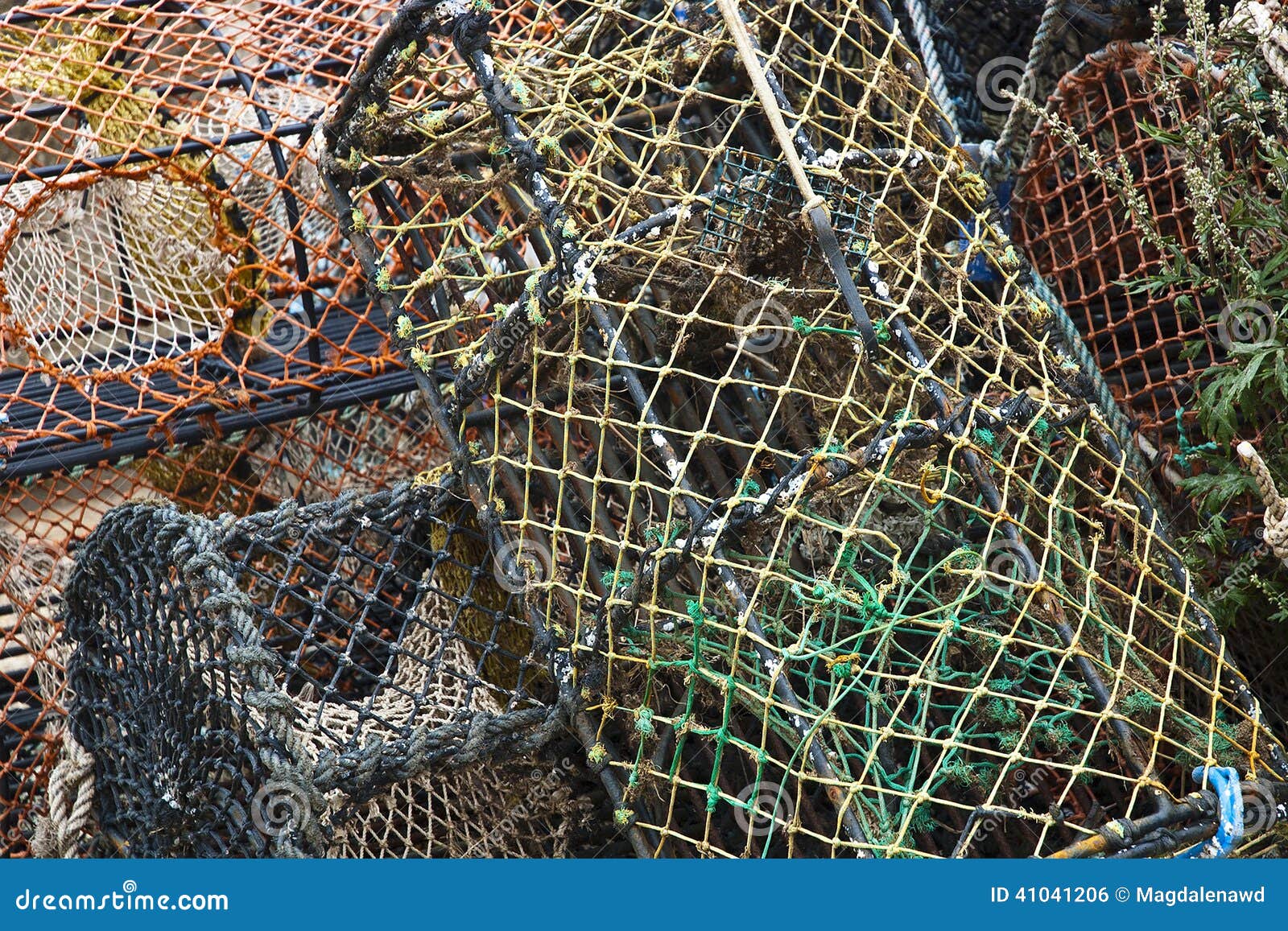 Fishing baskets stock photo. Image of seafood, fishery 41041206