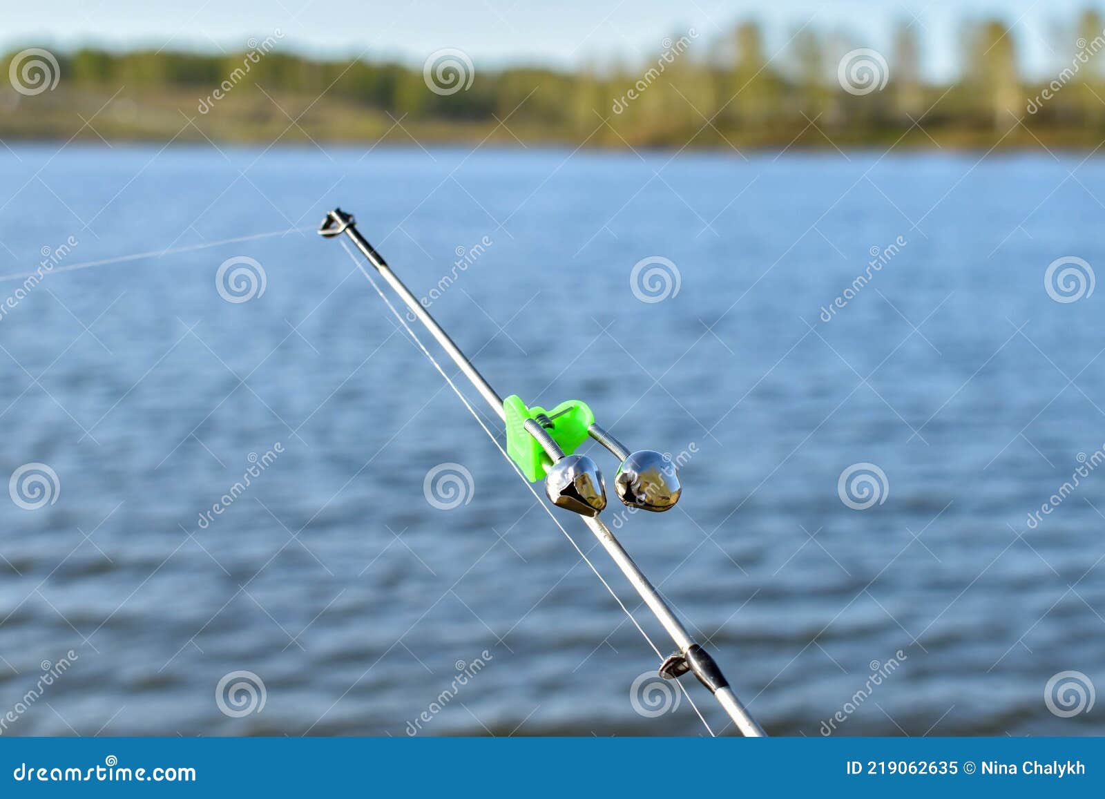 Fishing Bells, Bite Alarm. Fishing Rod Attachment for Night and Day Fishing.  Bells Will Alert You of Bite Stock Image - Image of material, feeder:  219062635