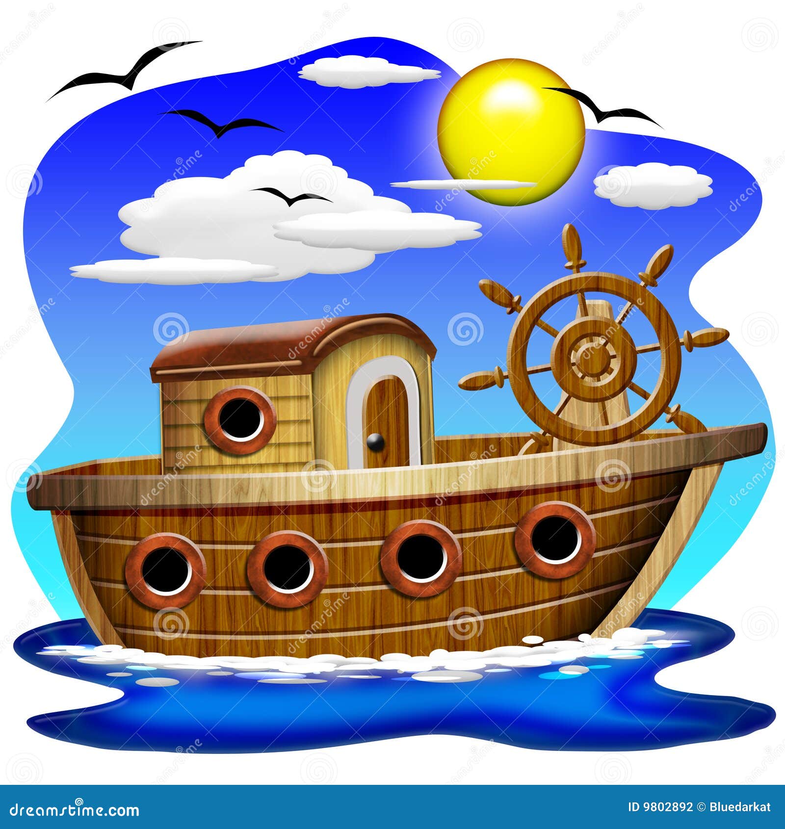 Fishing Boat Cartoon Stock Photography - Image: 9802892