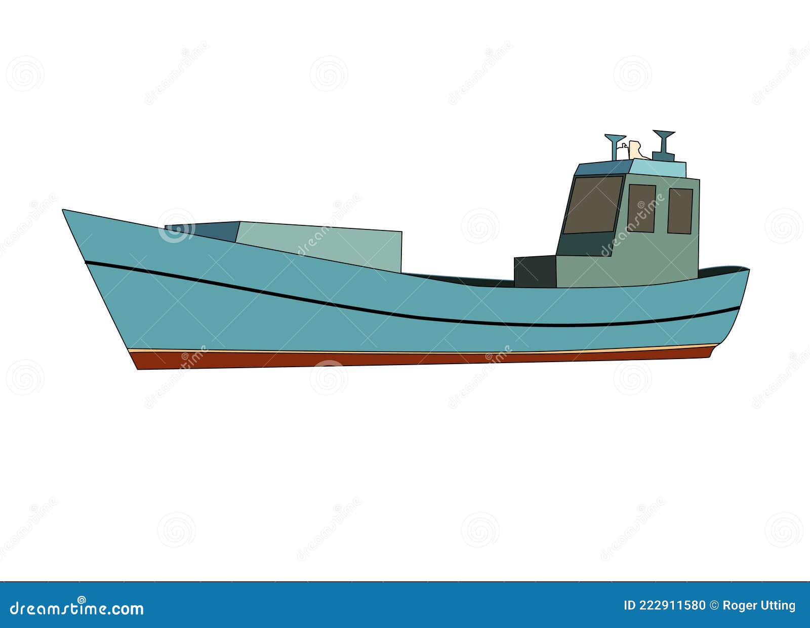 Fishing boat graphic stock illustration. Illustration of watercraft