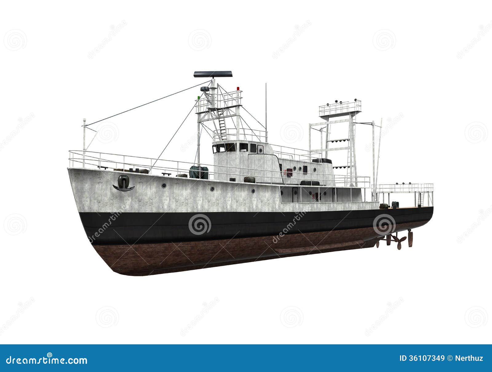 Fishing Boat Isolated stock illustration. Illustration of 