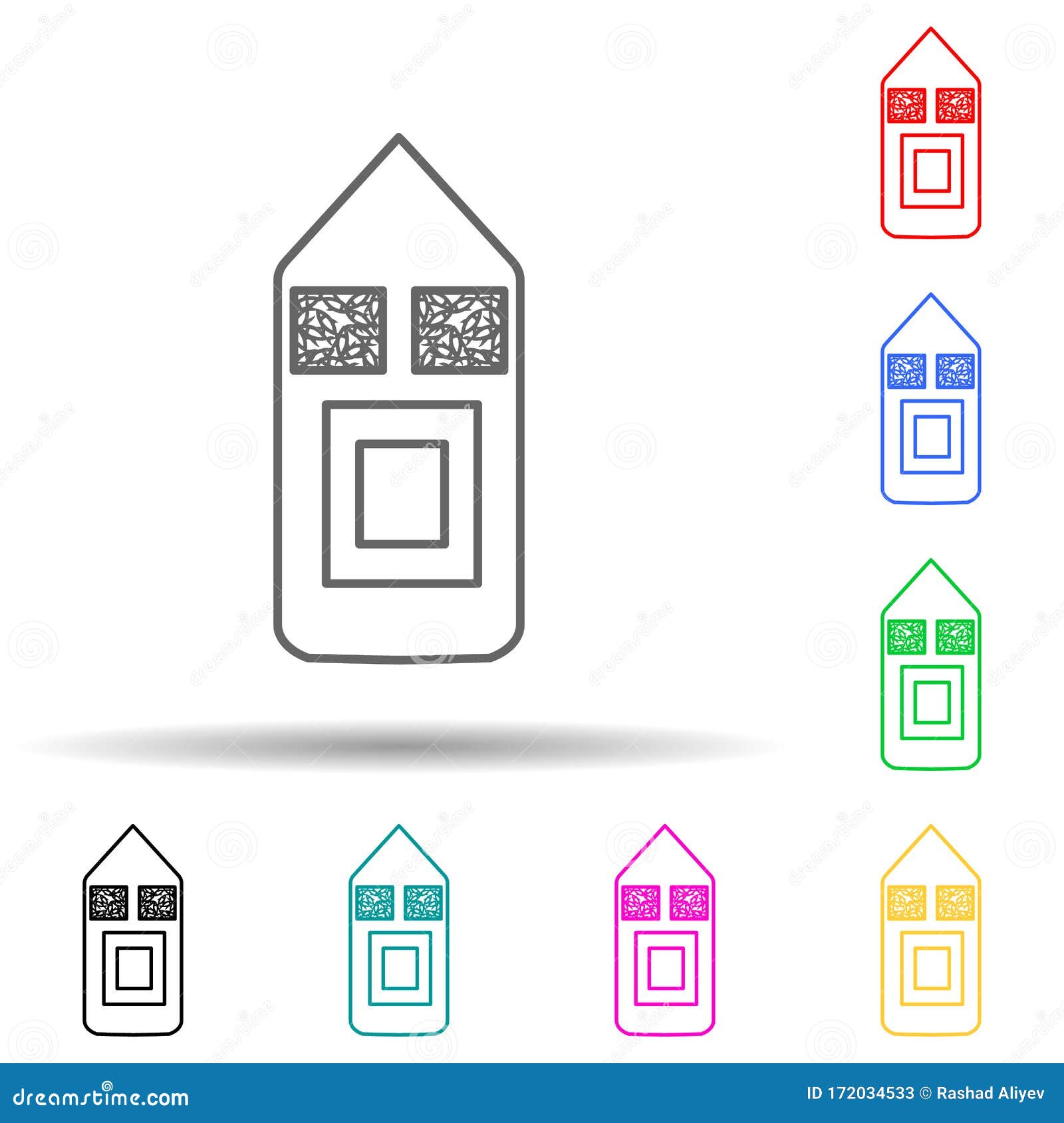 Download Fishing Boat Multi Color Style Icon. Simple Thin Line, Outline Vector Of Fish Production Icons ...