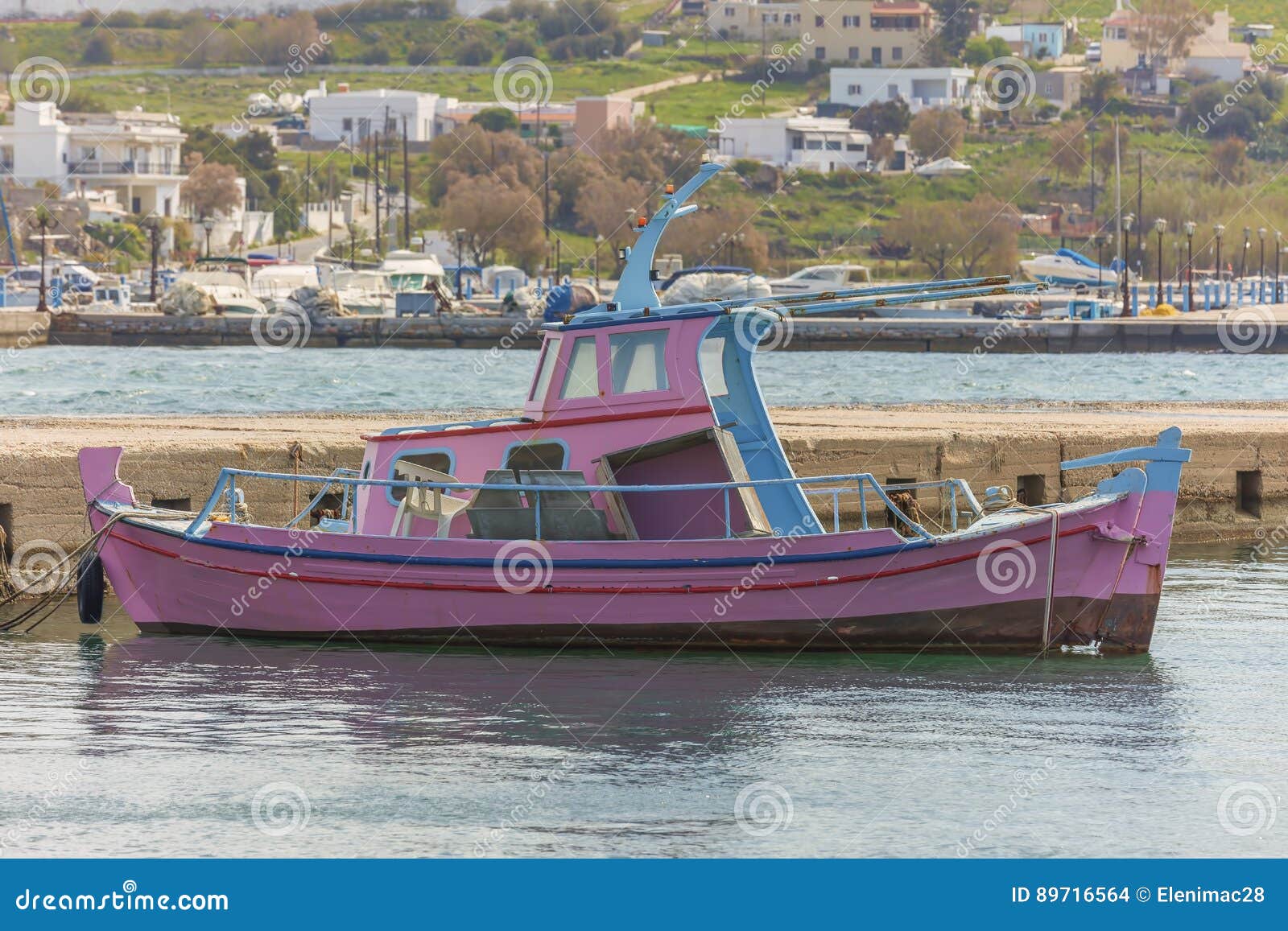 Fishing Boat stock photo. Image of port, industry, syros 89716564