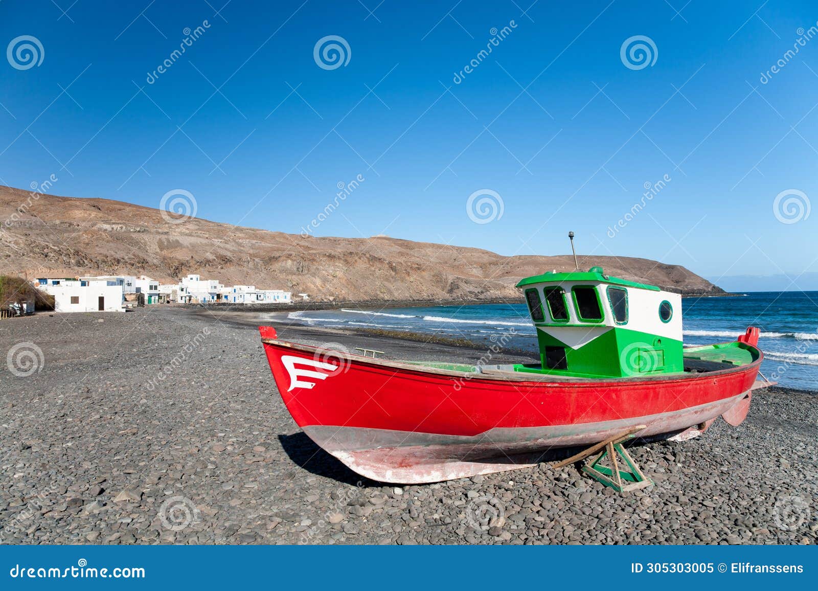 fishing boat at pozo negro, fuerteventura