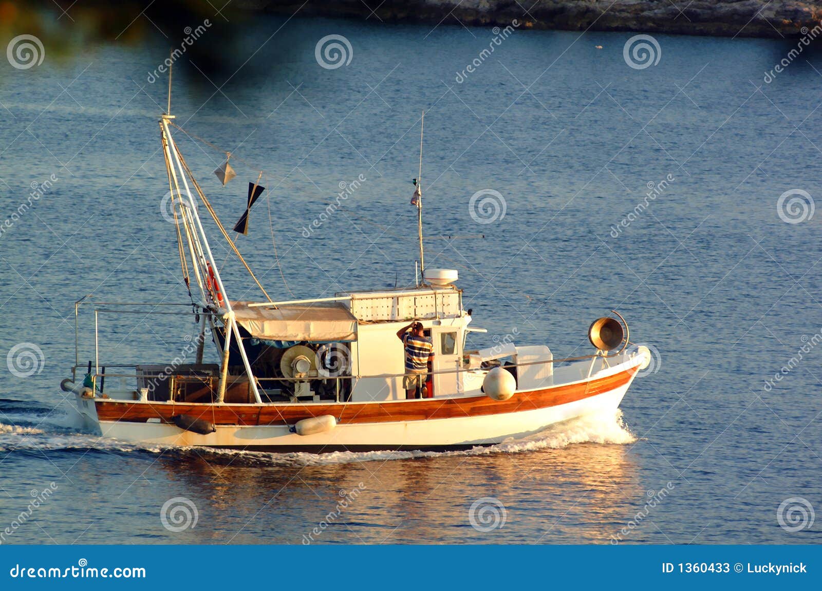 Fishing boat at sea stock image. Image of ship, commercial ...