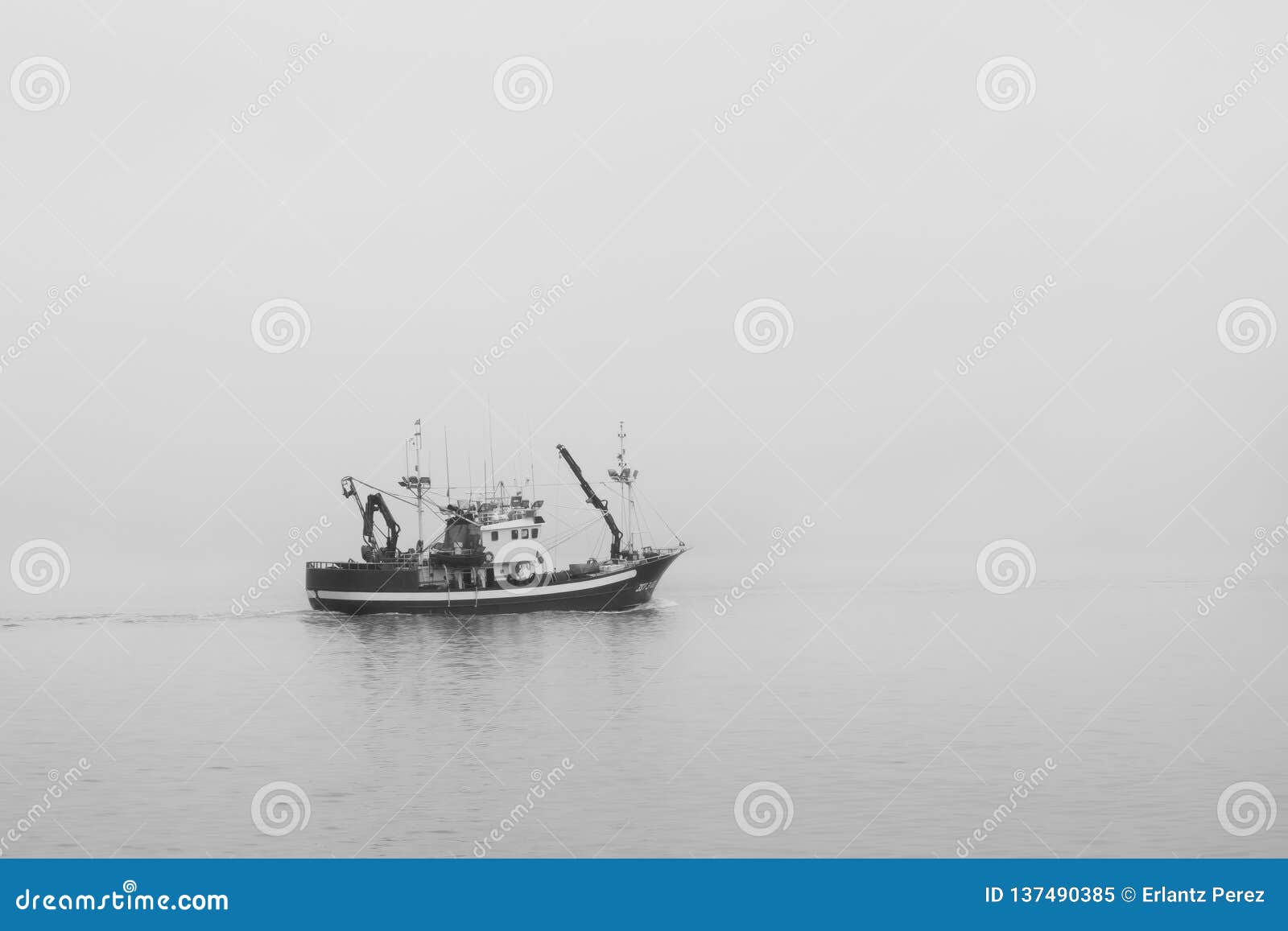 Fishing Boat In The Sea Under The Clouds And Fog Black And White Stock Image Image Of Color Mistery Fishing Boat In The Sea Under The Clouds And Fog Black And White Stock Image Image Of Color Mistery