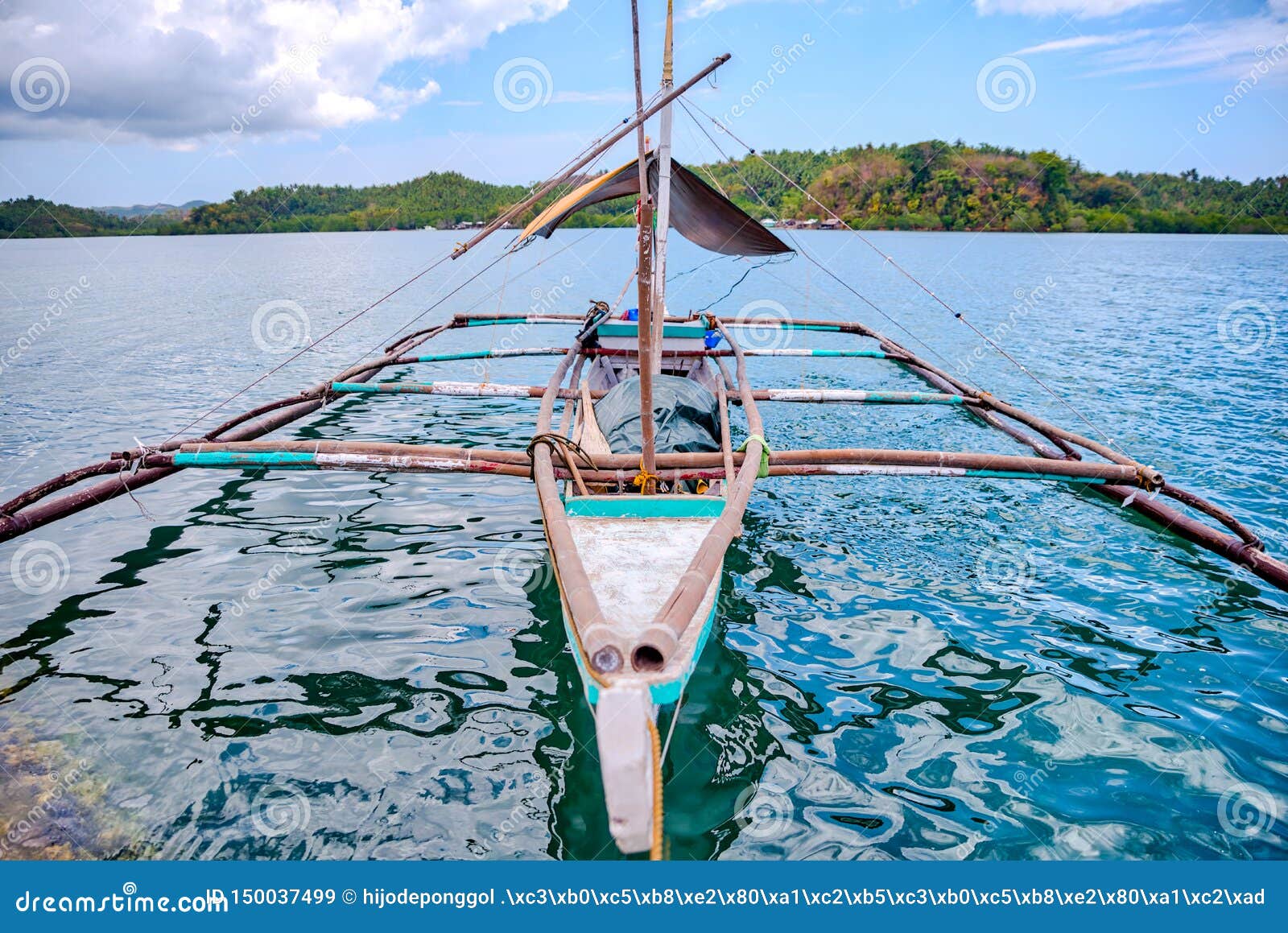fishing boat at the shore waiting for the  day