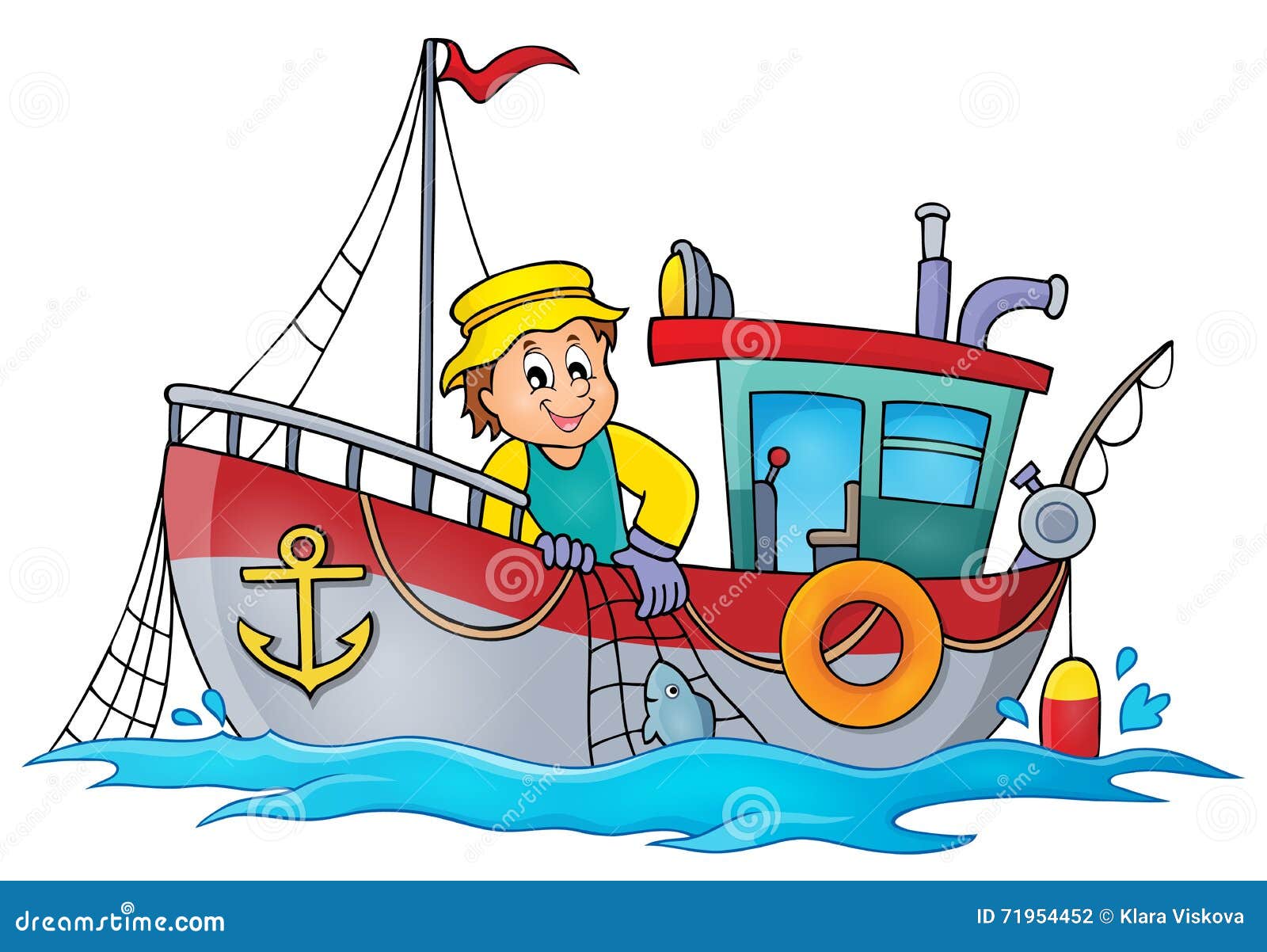 Fishing Boat Catching Fish Net Stock Illustrations – 414 Fishing