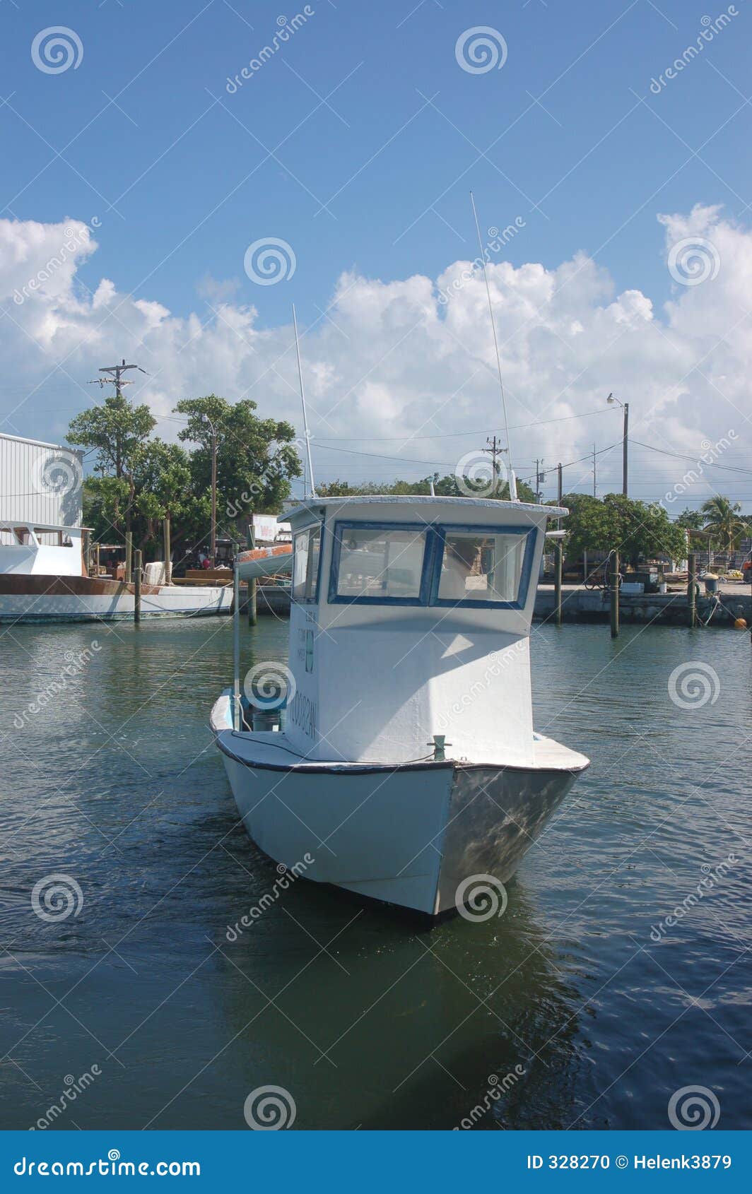 Fishing boat on water stock photo. Image of tree, florida 328270