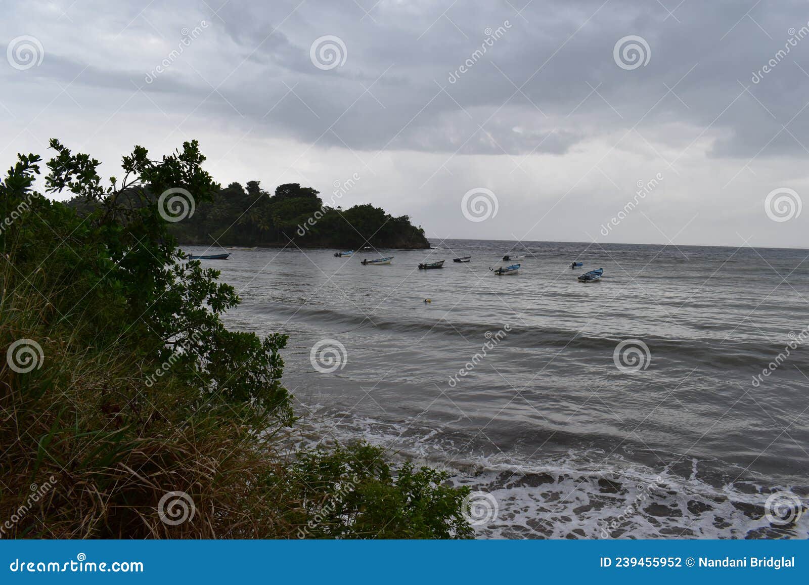 fishing boats in the balandra bay, trinidad
