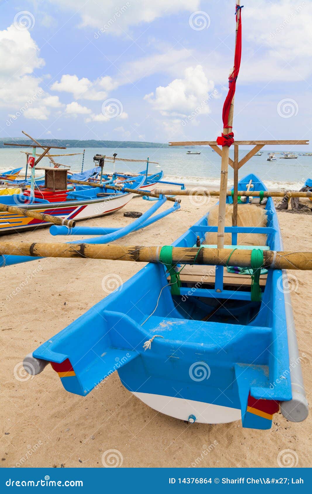 Fishing Boats, Jimbaran Beach, Bali, Indonesia Stock Photo 