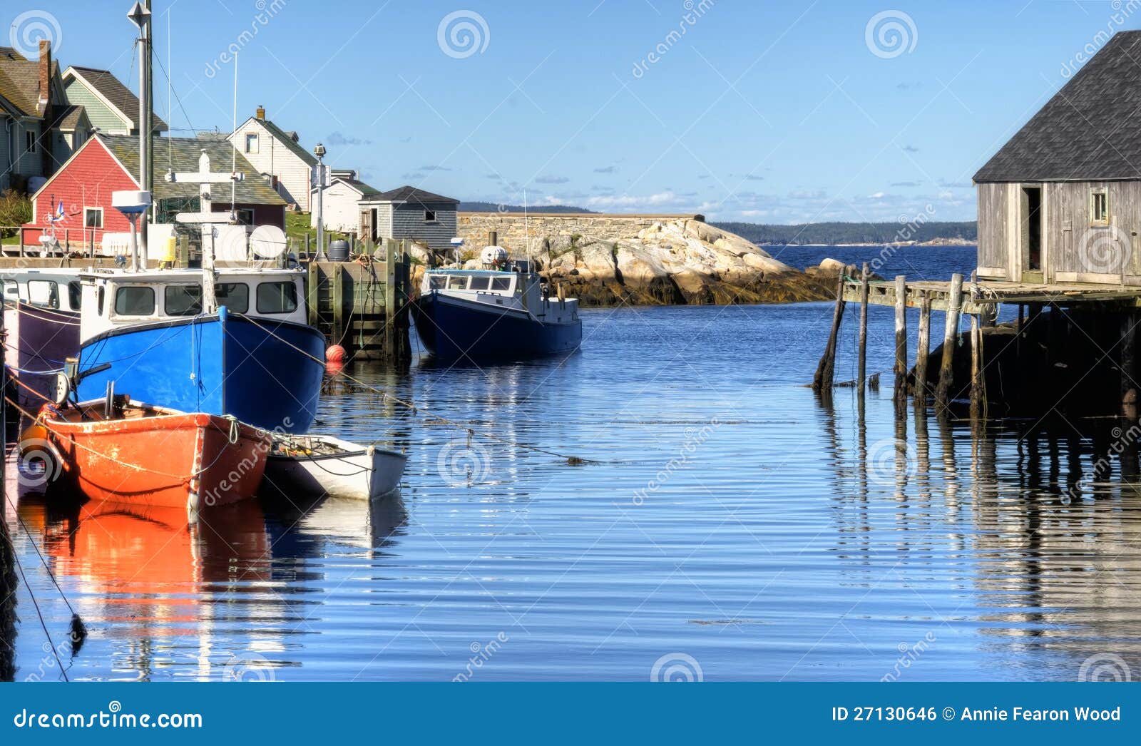 Fishing Boats, Peggy's Cove, Nova Scotia Stock Photo 