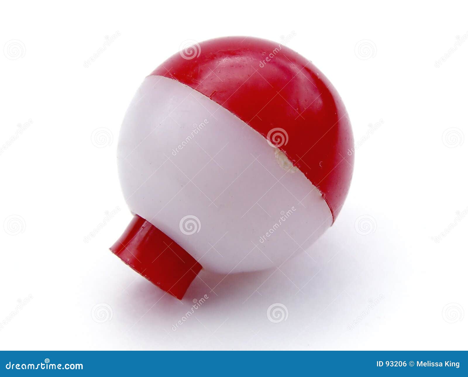 red and white floating fishing bobber with white fish line on dark blue  water Stock Photo - Alamy