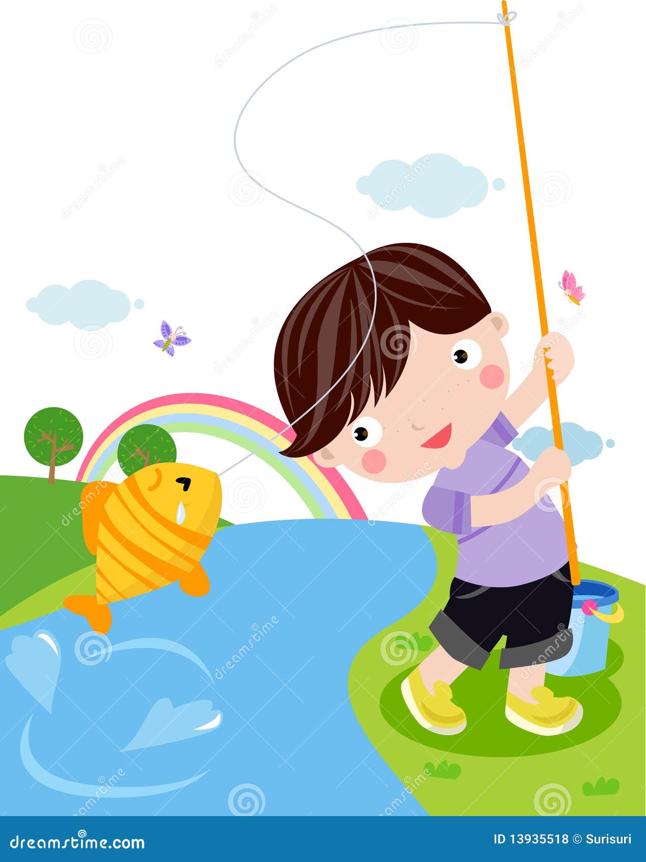 Kid Fishing Stock Illustrations – 4,694 Kid Fishing Stock