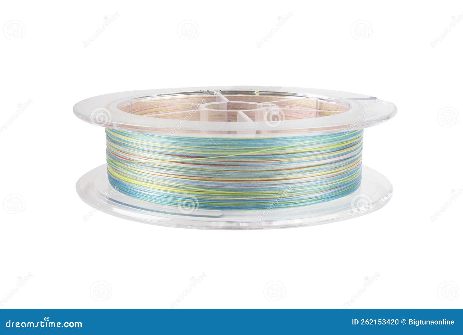 Fishing Braided Line Isolated on White Background. Spool of Multicolored  Cord Isolated Stock Photo - Image of braid, background: 262153420