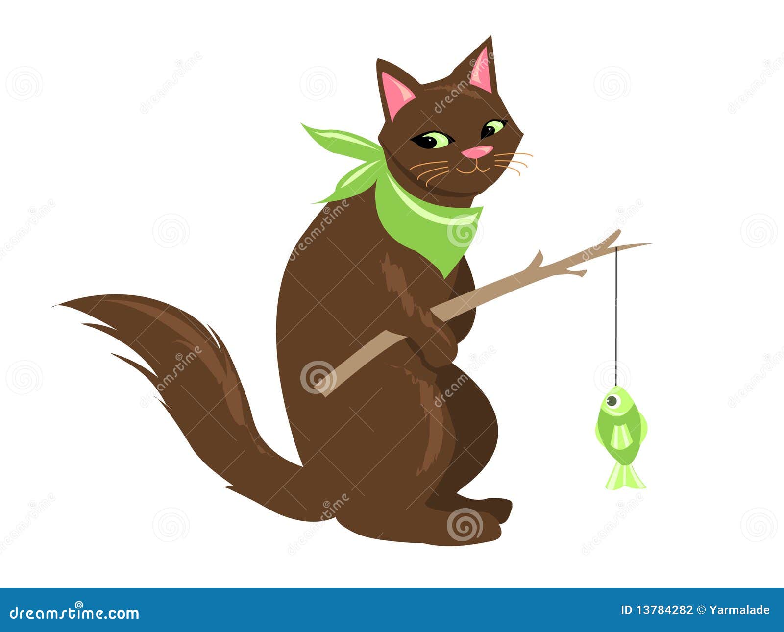Cute cat holding a fishing rod - Playground