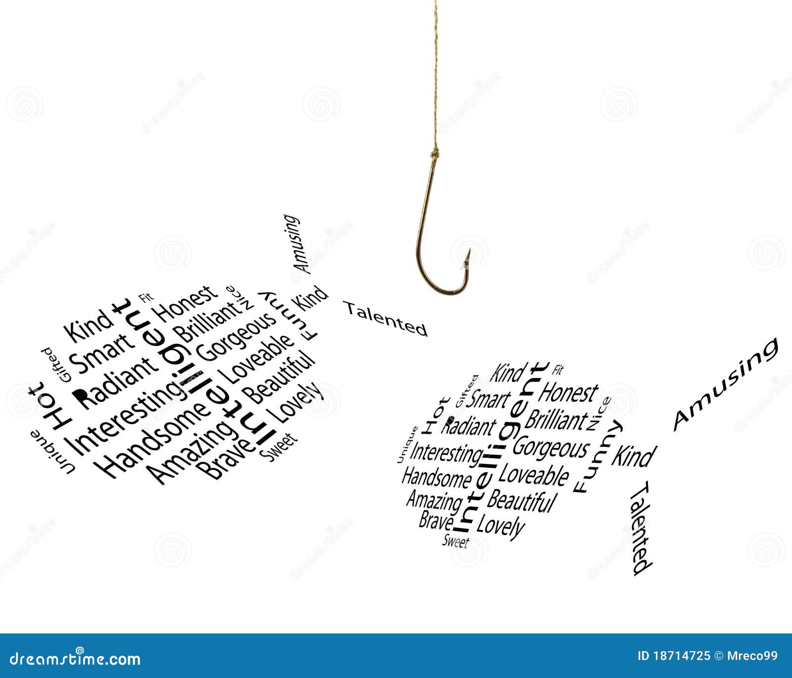 Fishing for compliments stock illustration. Illustration of handsome