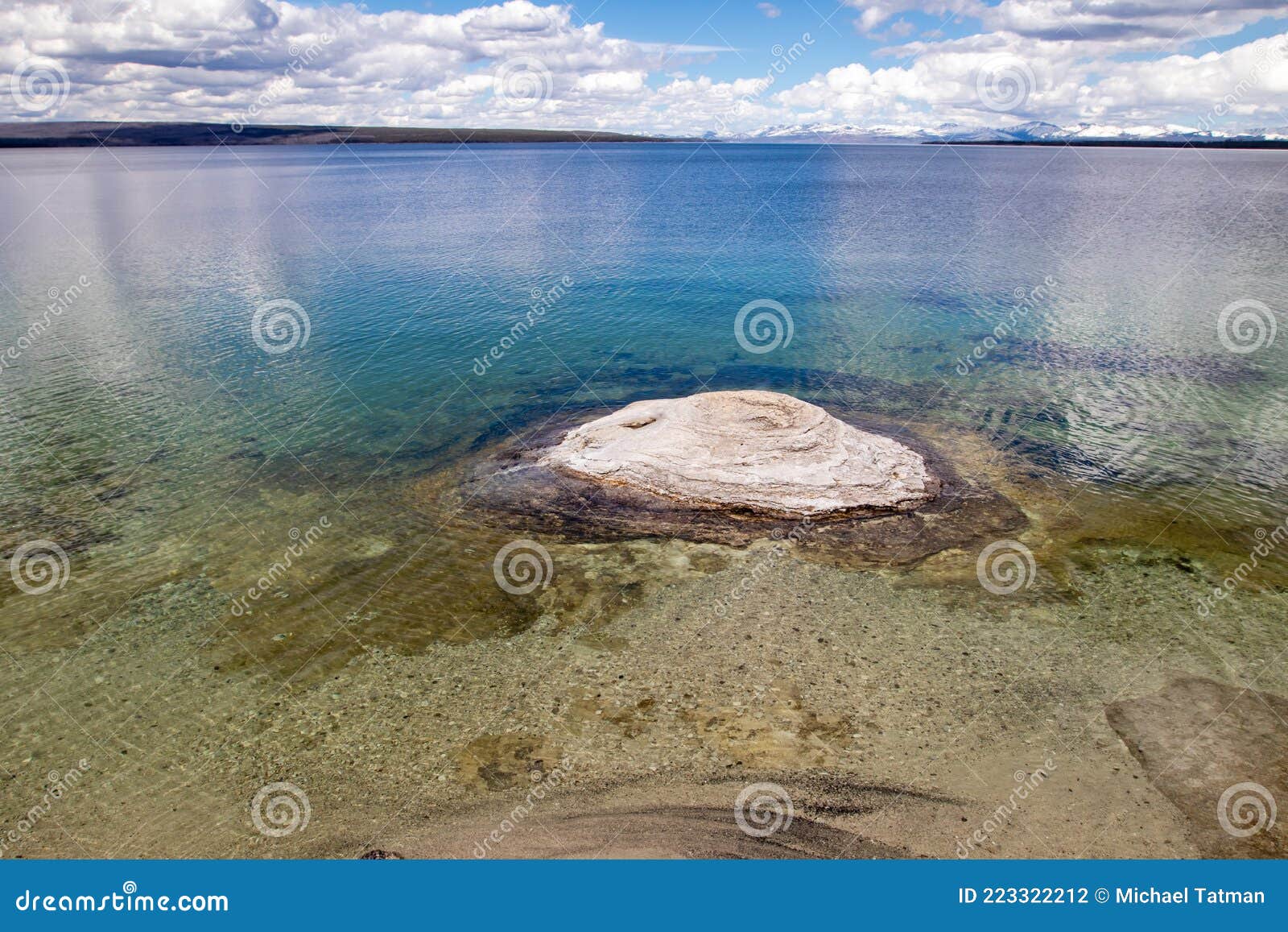 Fishing Cone Geyser beside Yellowstone Lake in West Thumb Geyser