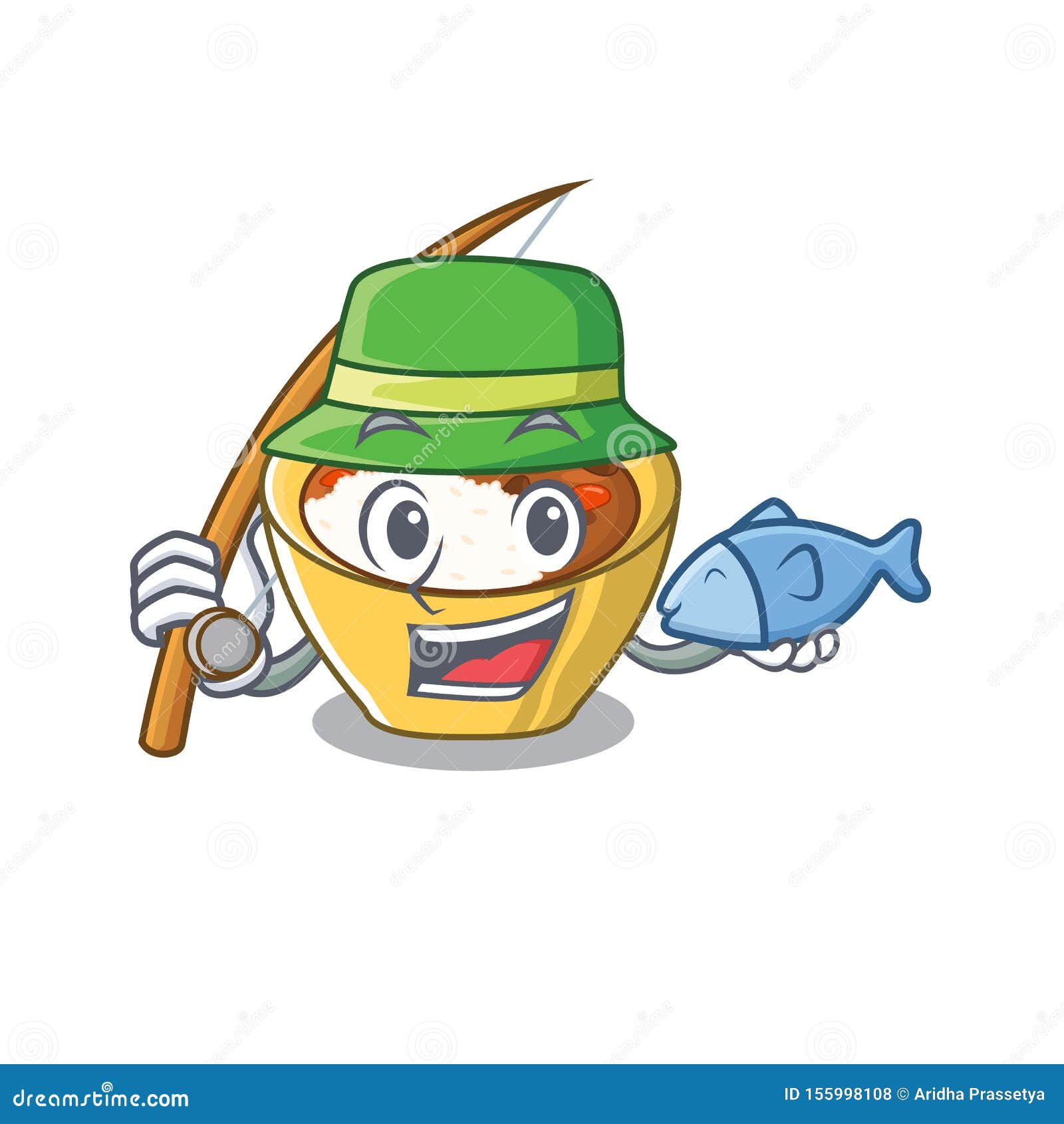Fishing Curry Rice in a Cartoon Lunchbox Stock Vector - Illustration of  cartoon, fishing: 155998108