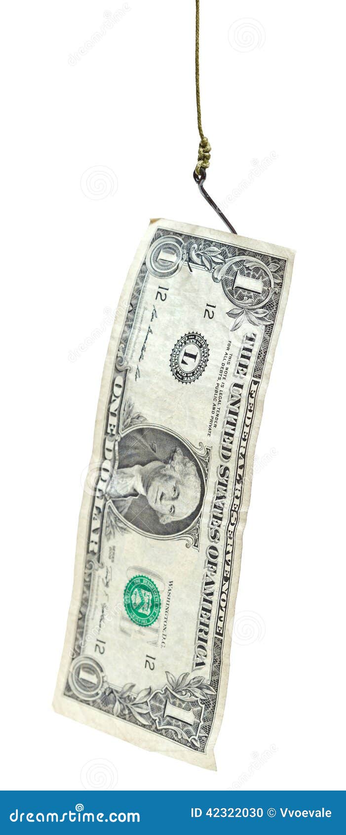 Fishing With 1 Dollar Banknote Lure On Fishhook Stock Photo Image of