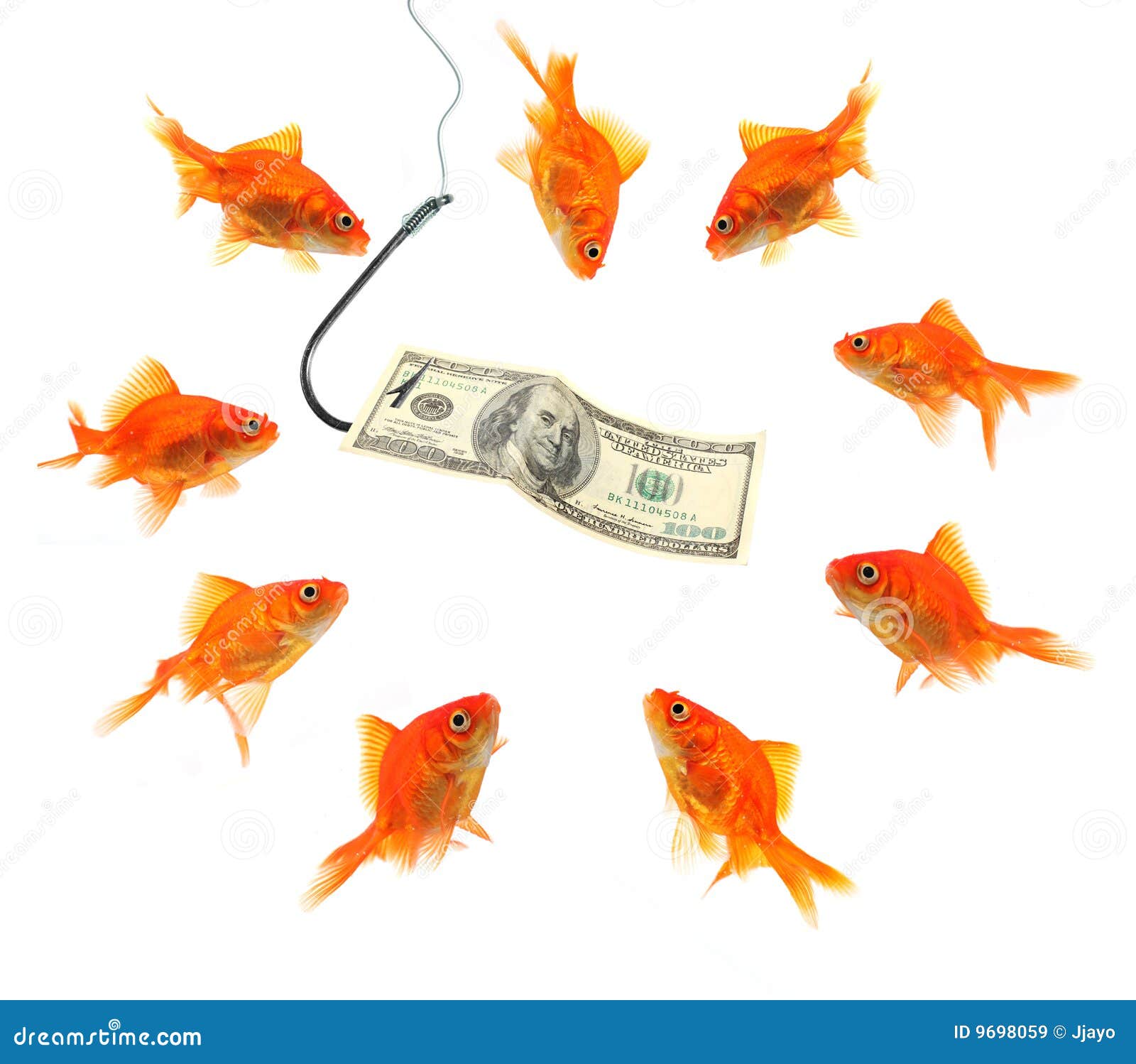 Fishing with dollar note stock image. Image of dangerous 9698059