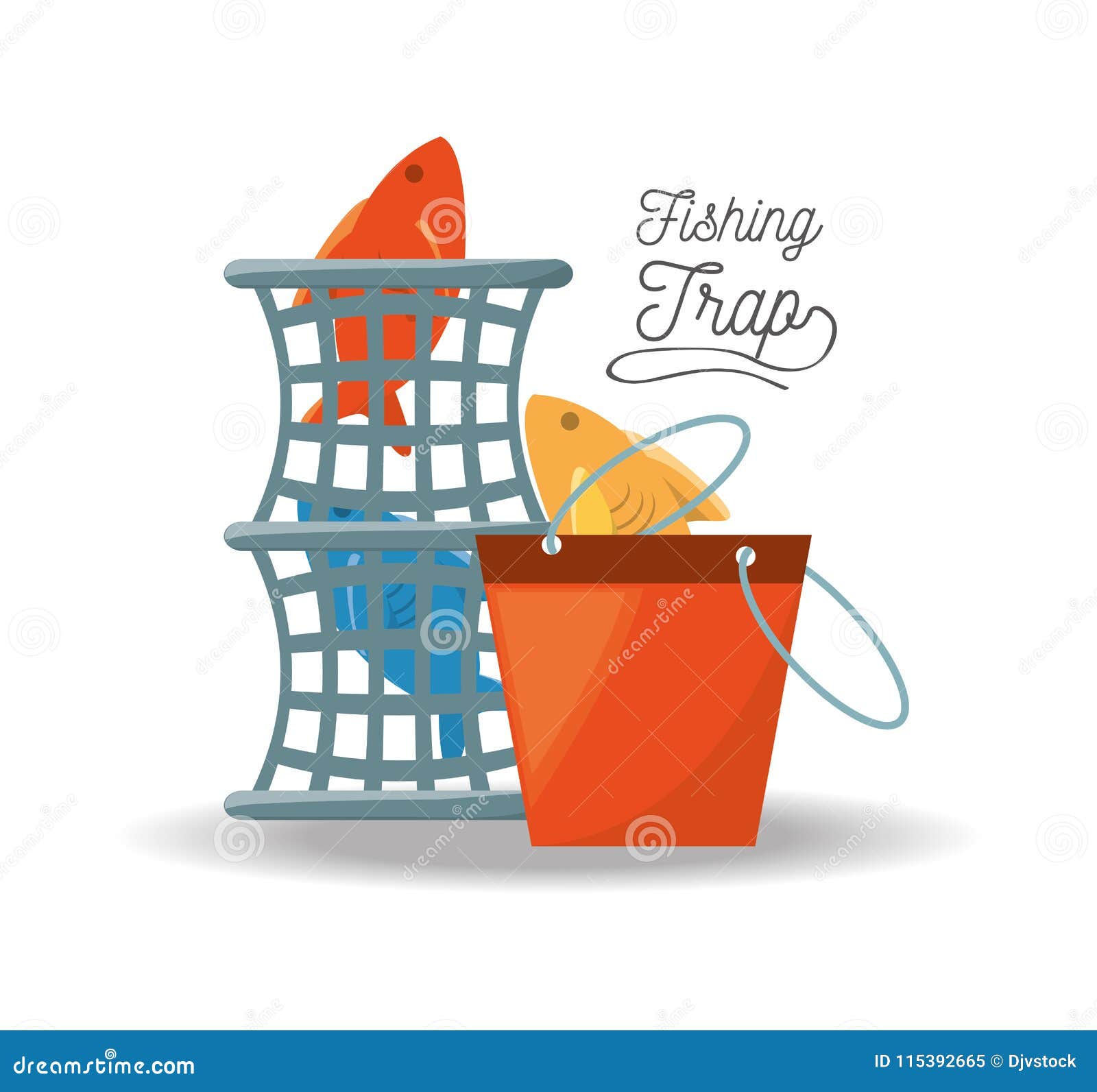 Fishing Equipment Basic for Catch Stock Vector Illustration of salmon