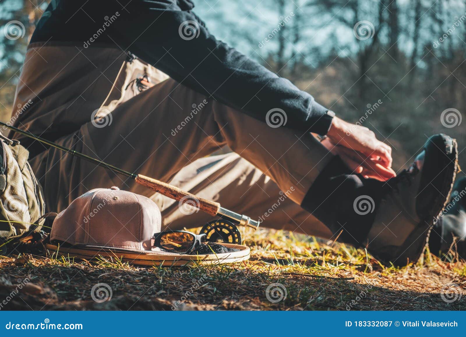 fishing equipment. fisherman dresses wader