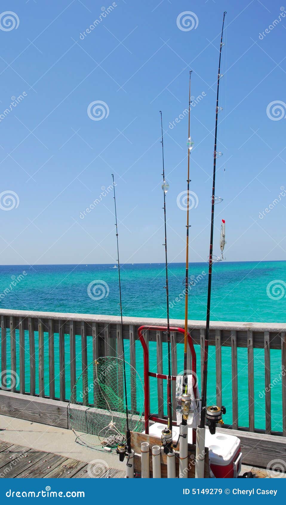 Fishing Equipment on Pier stock image. Image of pasttime 5149279