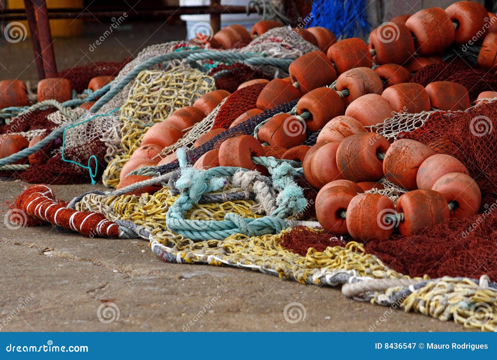 Fishing gear on the floor stock image. Image of fishing 8436547