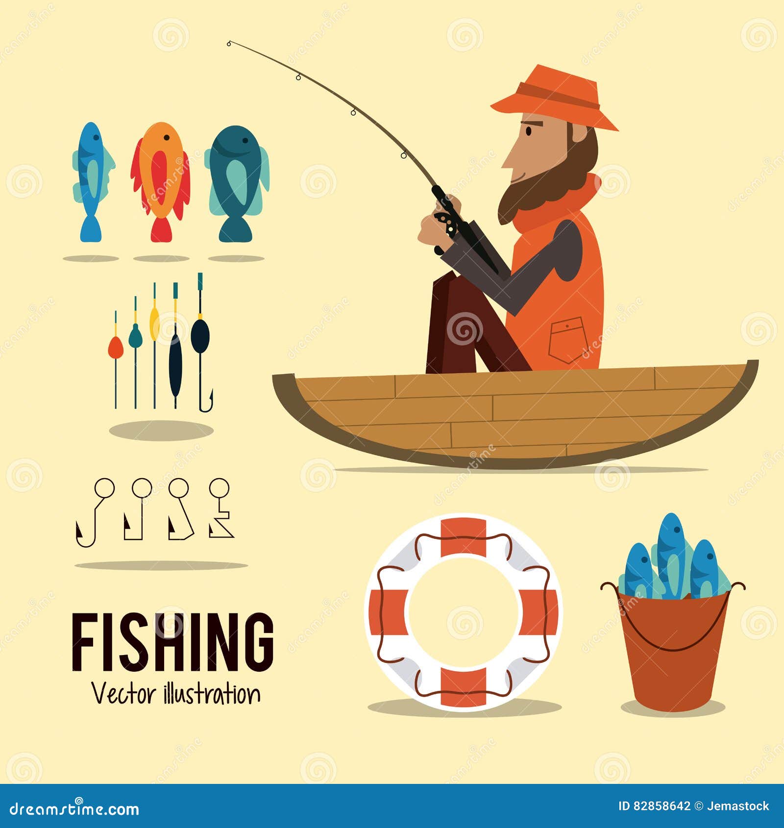 Fishing graphic design stock vector. Illustration of hobby 82858642