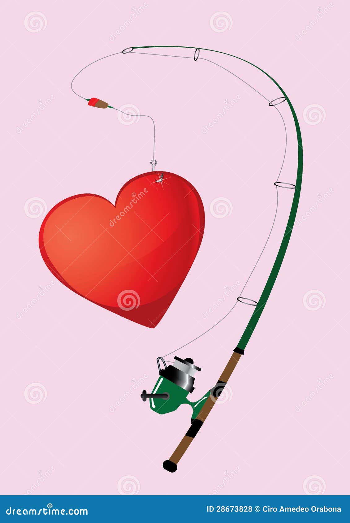Download Fishing heart stock vector. Illustration of couple ...