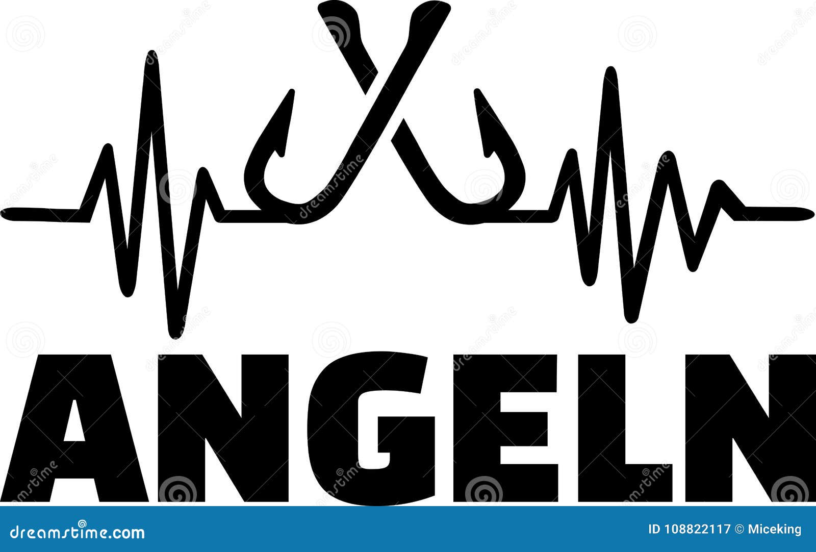 Download Fishing Heartbeat Line With Fisherman Stock Vector ...