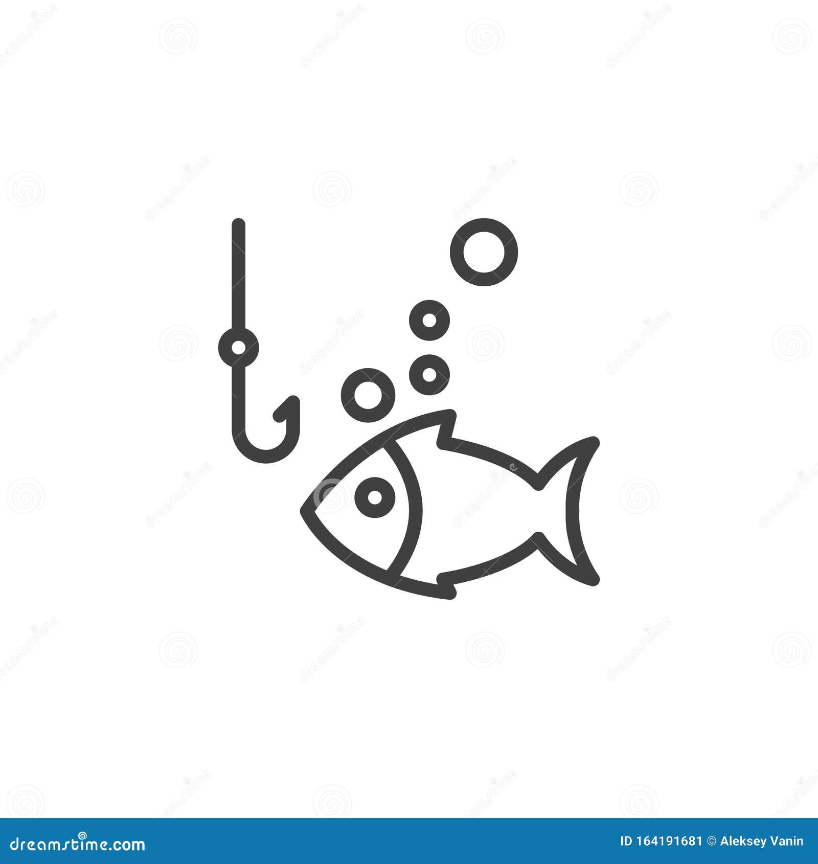 Fishing Hook and Fish Line Icon Stock Vector - Illustration of symbol,  pixel: 164191681