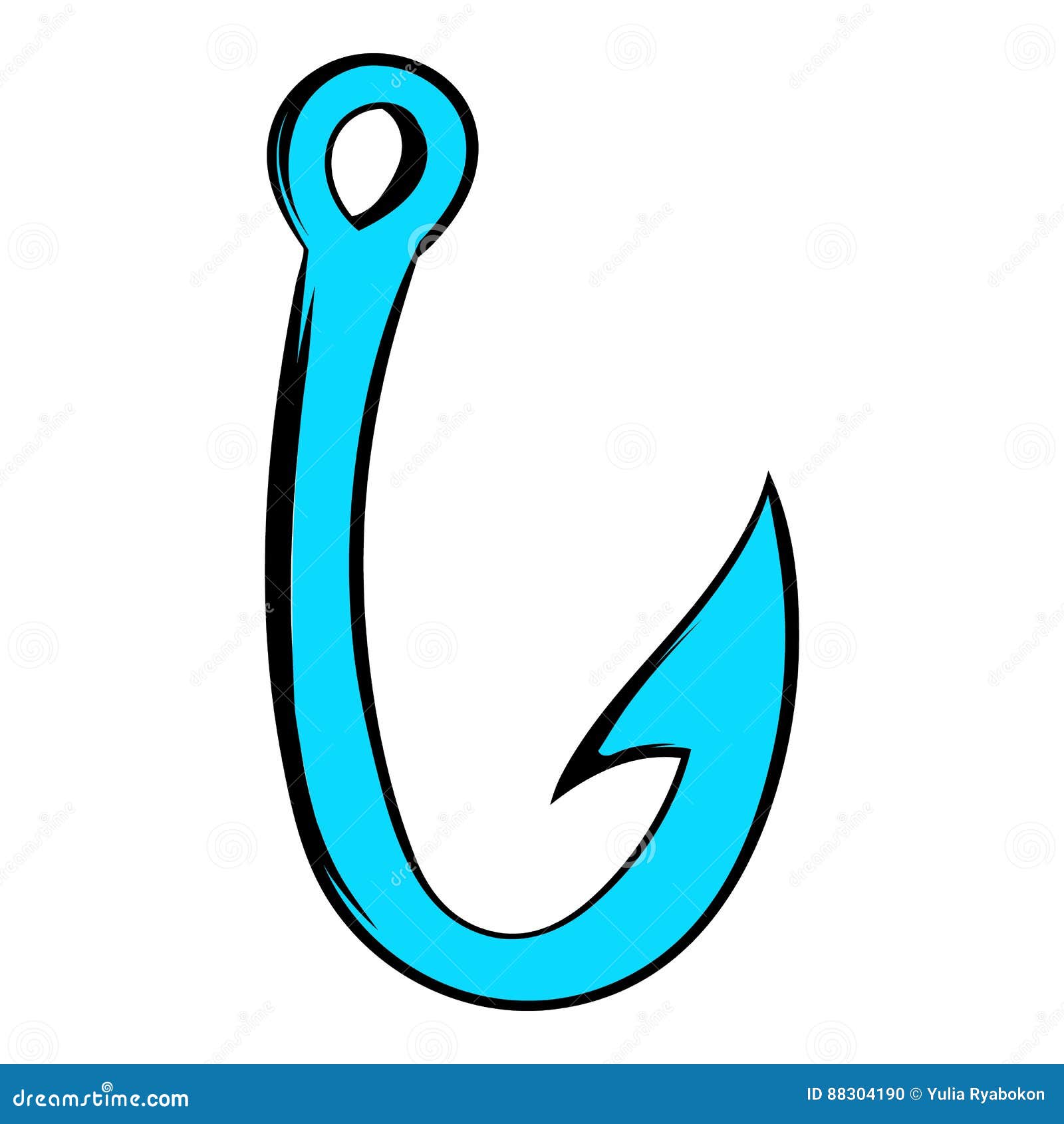 Fishing Hook Icon, Icon Cartoon Stock Vector Illustration of fishing, barb 88304190