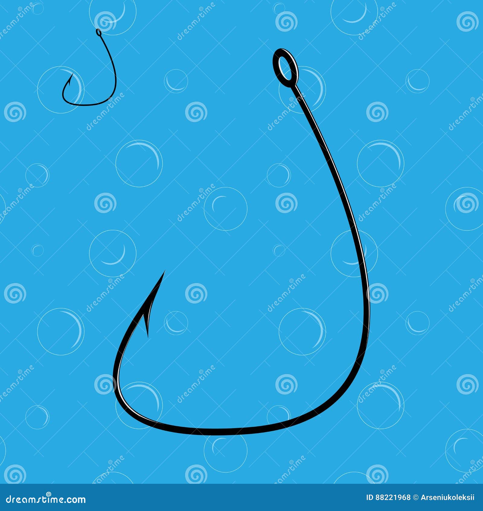Fishing hook illustration stock vector. Illustration of decoy 88221968