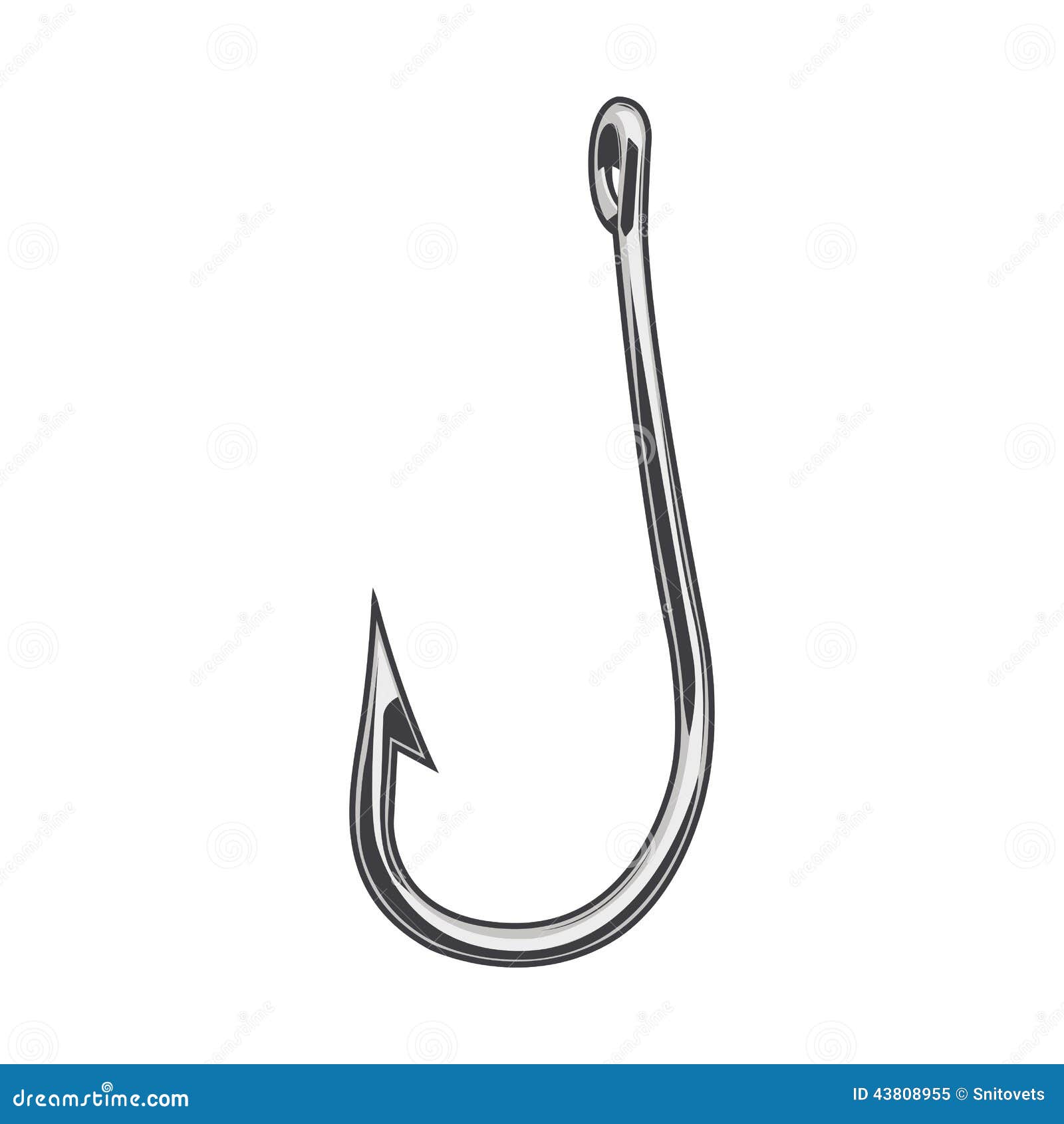 Download Fishing Hook Isolated On A White Background. Color Line ...