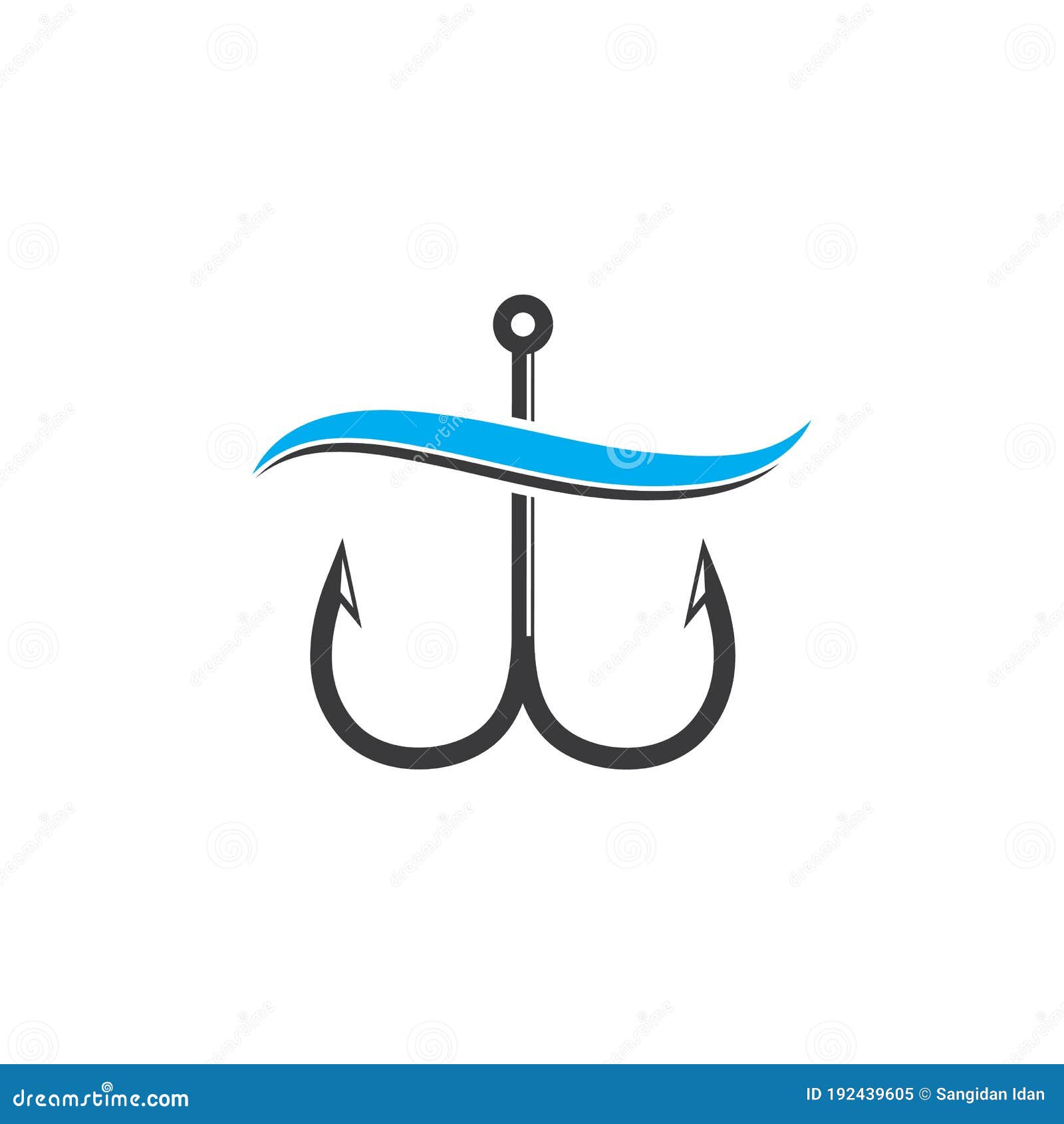 Fishing Hook Logo Icon Vector Illustration Stock Vector Illustration of lure, nature 192439605