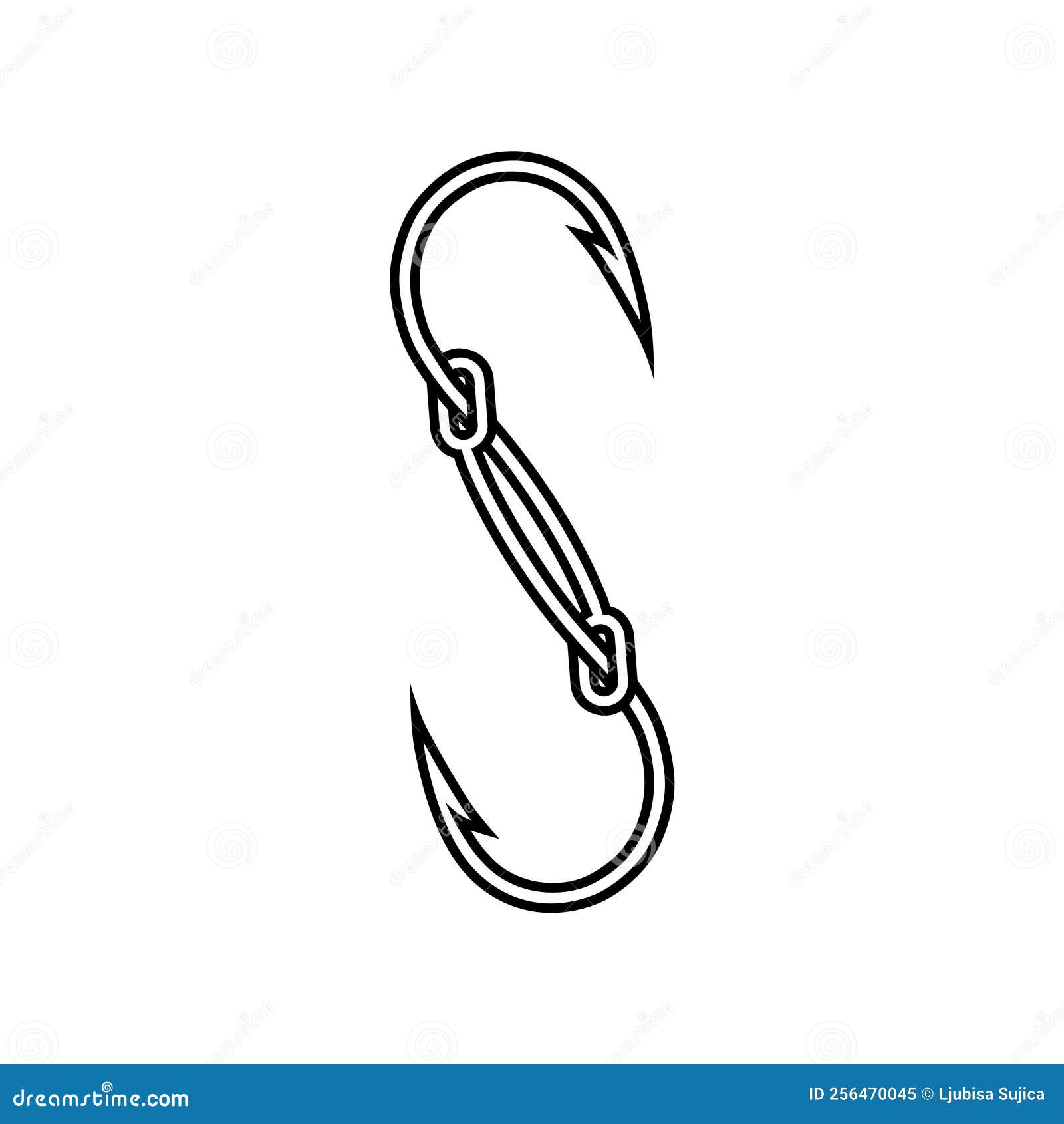 Fishing Hook Logo. Letter S Hook Fishing Logo Icon Isolated on