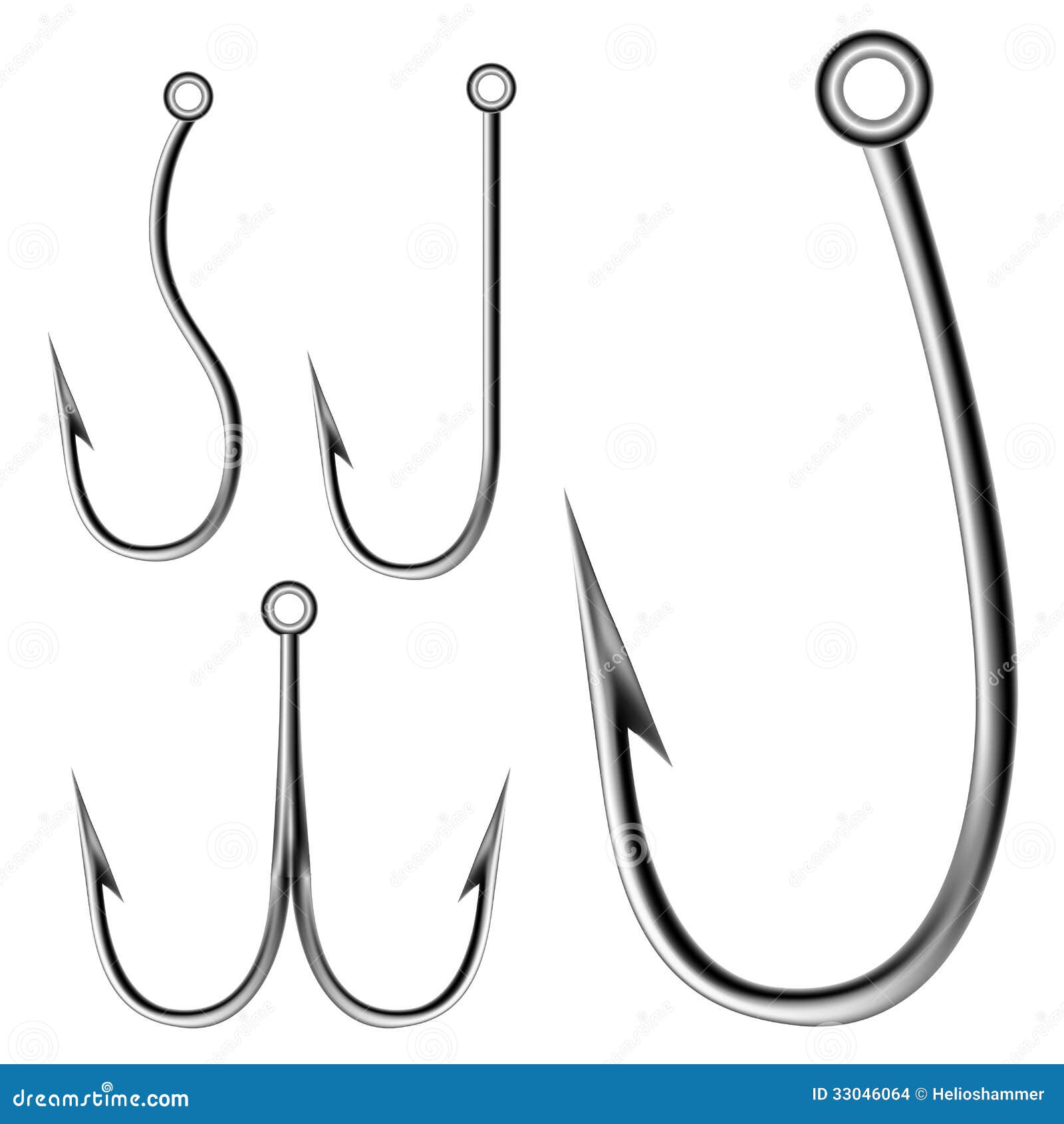 Fishing Hook Equipment For Angling And Fish Vector Set CartoonDealer