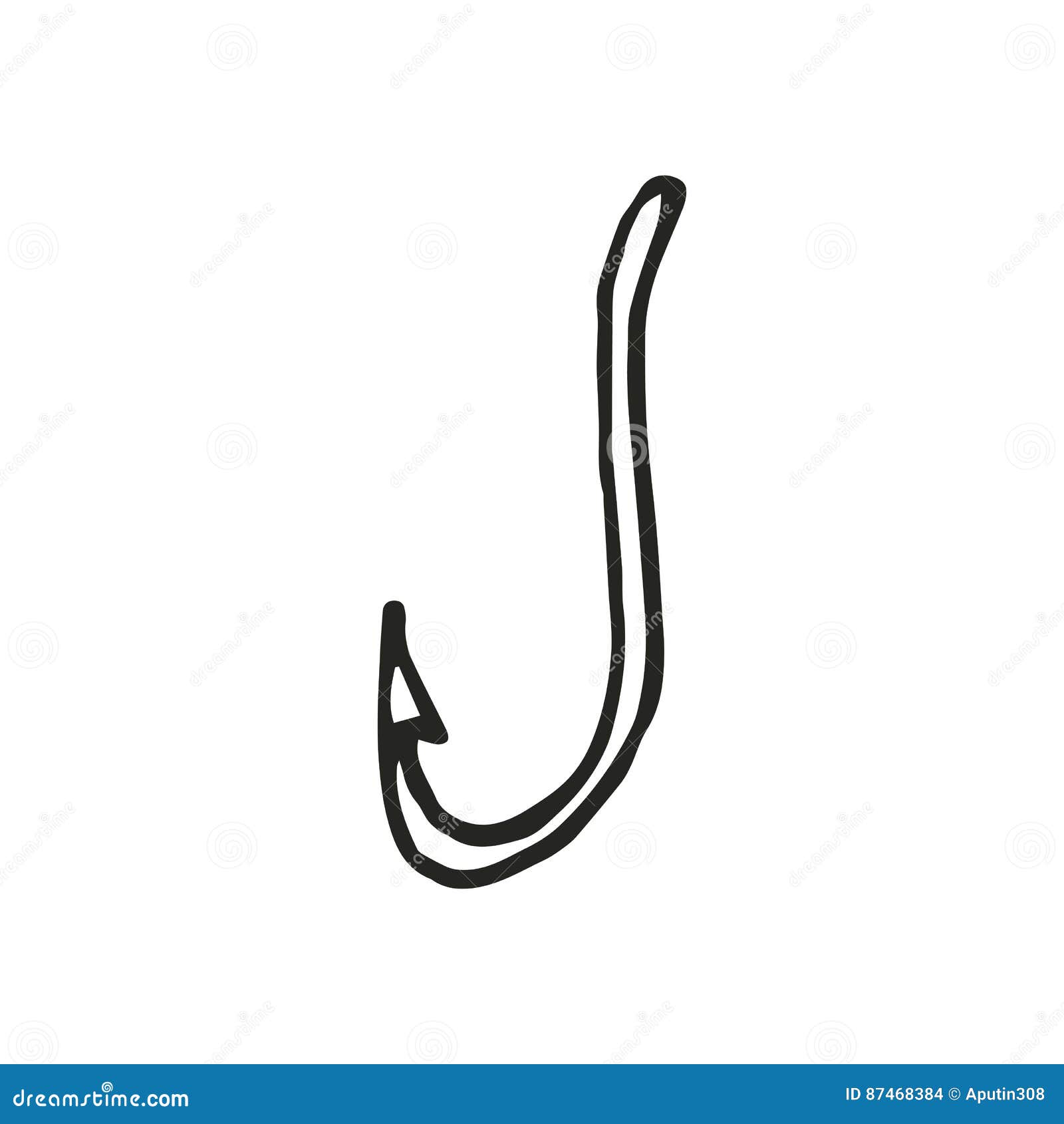 Fishing Hook sketch stock illustration. Illustration of catch - 87468384