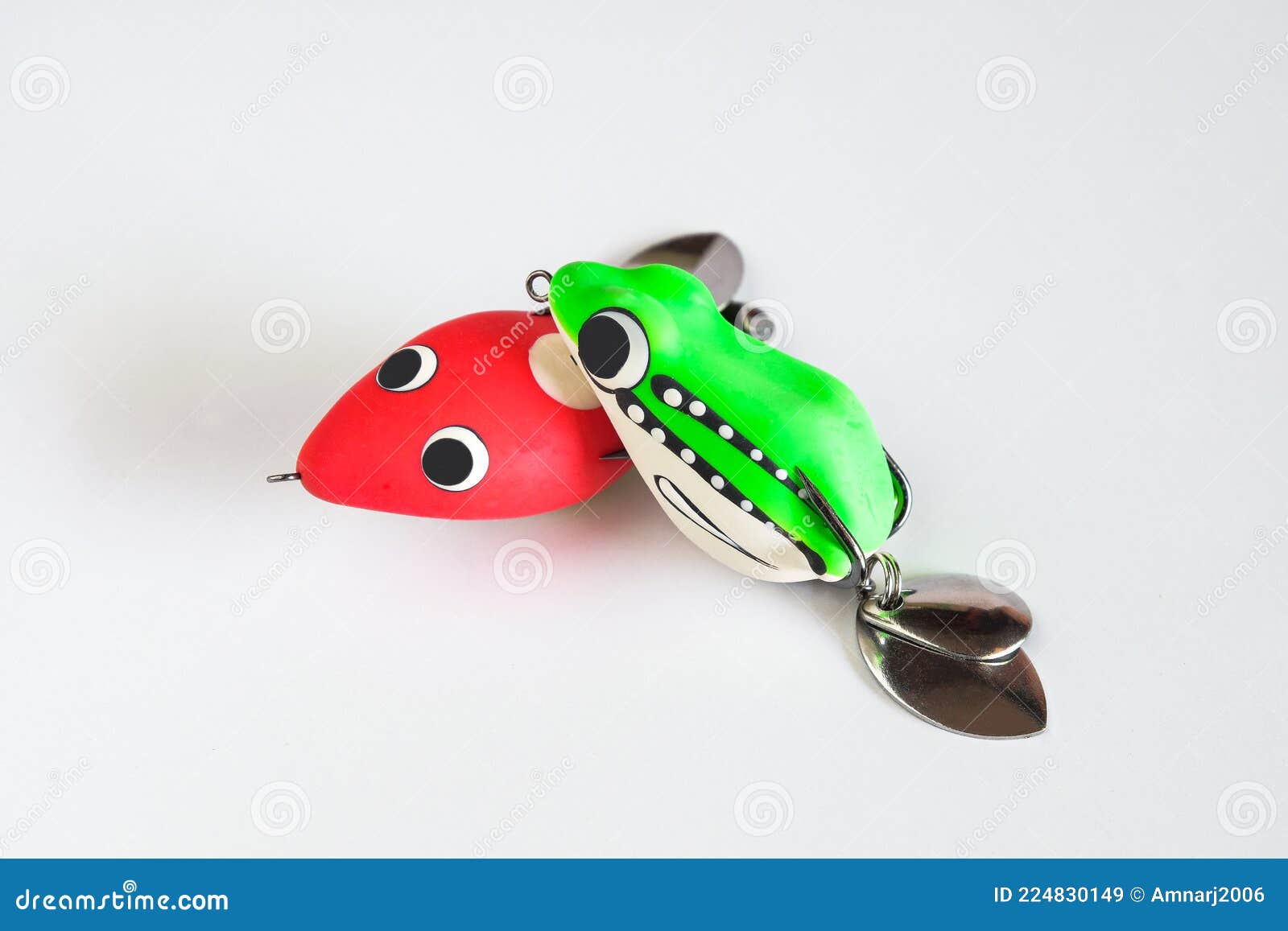 Fishing Hook with Soft Plastic in the Shape of a Frog Stock Image