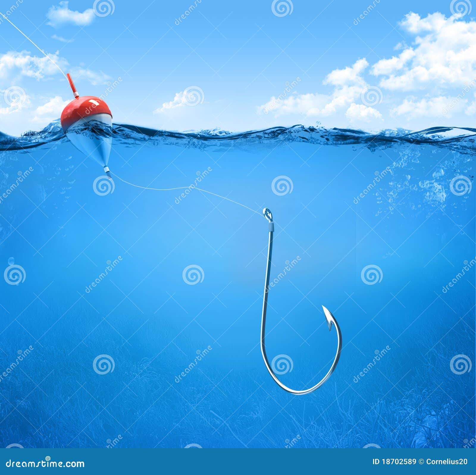 fishing hook underwater