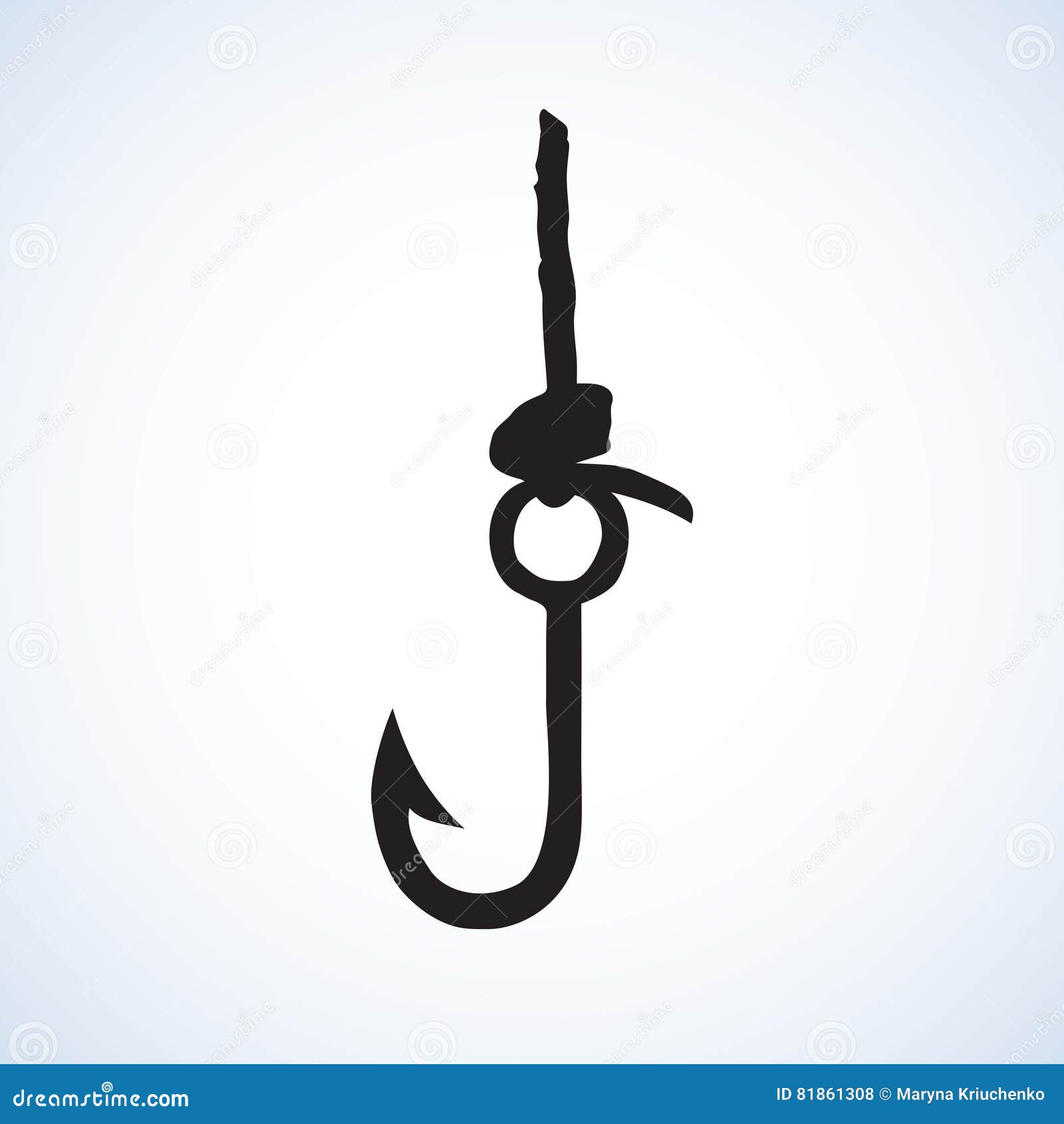 Fishing Hook. Vector Drawing Stock Vector - Illustration of background,  drawing: 81861308