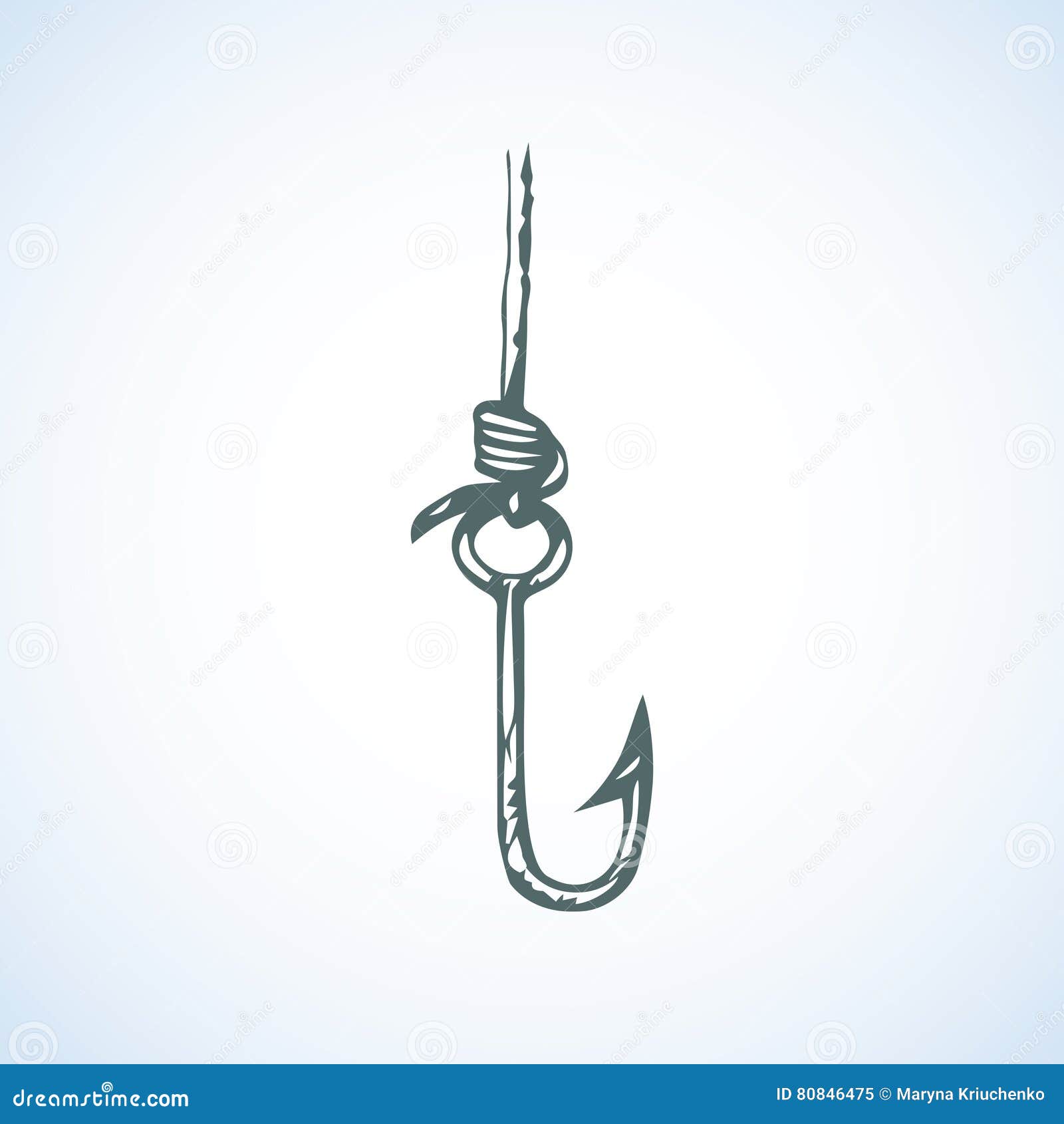 Fishing Hook. Vector Drawing Stock Vector - Illustration of authentic