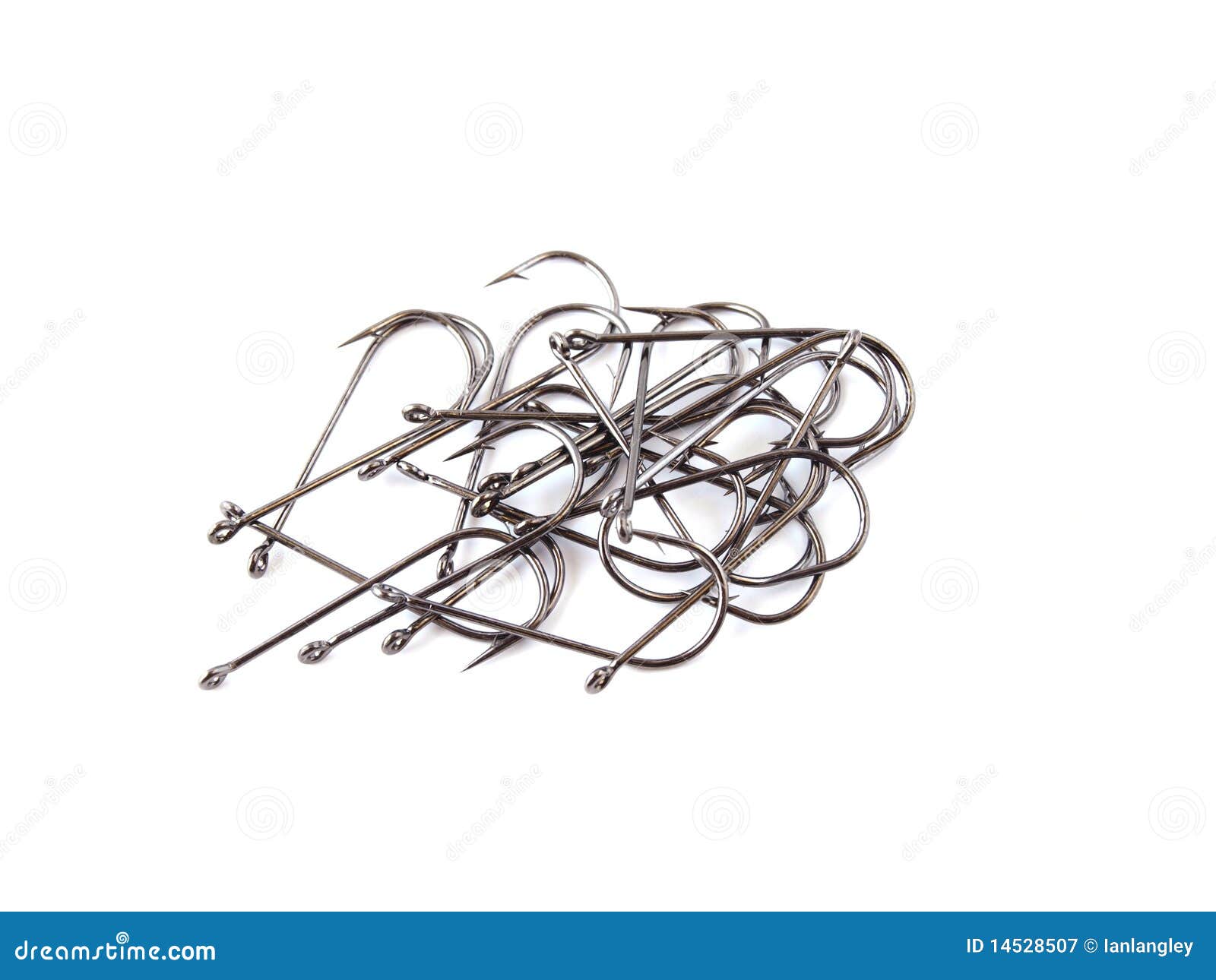 Fishing hooks stock image. Image of tied, fish, hook 14528507